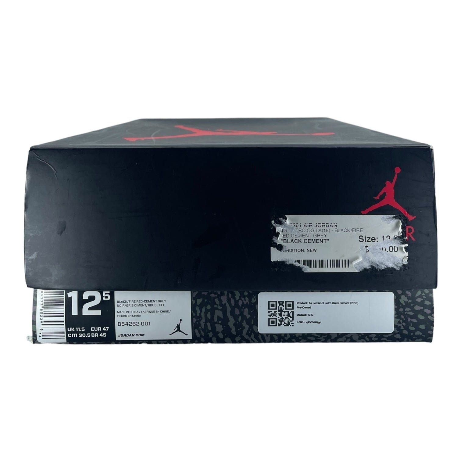 Nike 3 Retro Black Cement (2018) Size US 12.5 / EU 45-46 - 8 Thumbnail