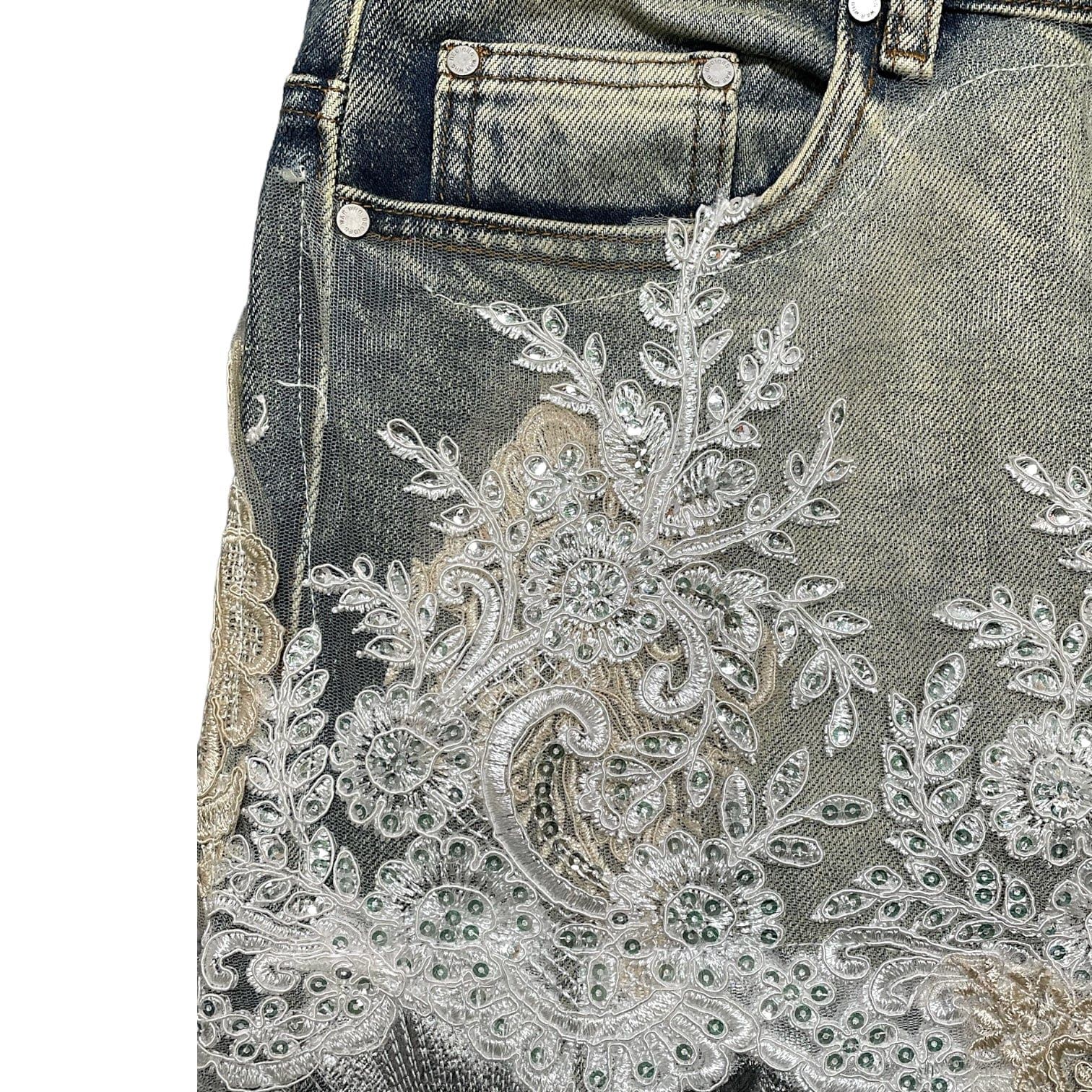 Who Decides War Metal Lace Jeans Indigo Size US 36 / EU 52 - 3 Thumbnail