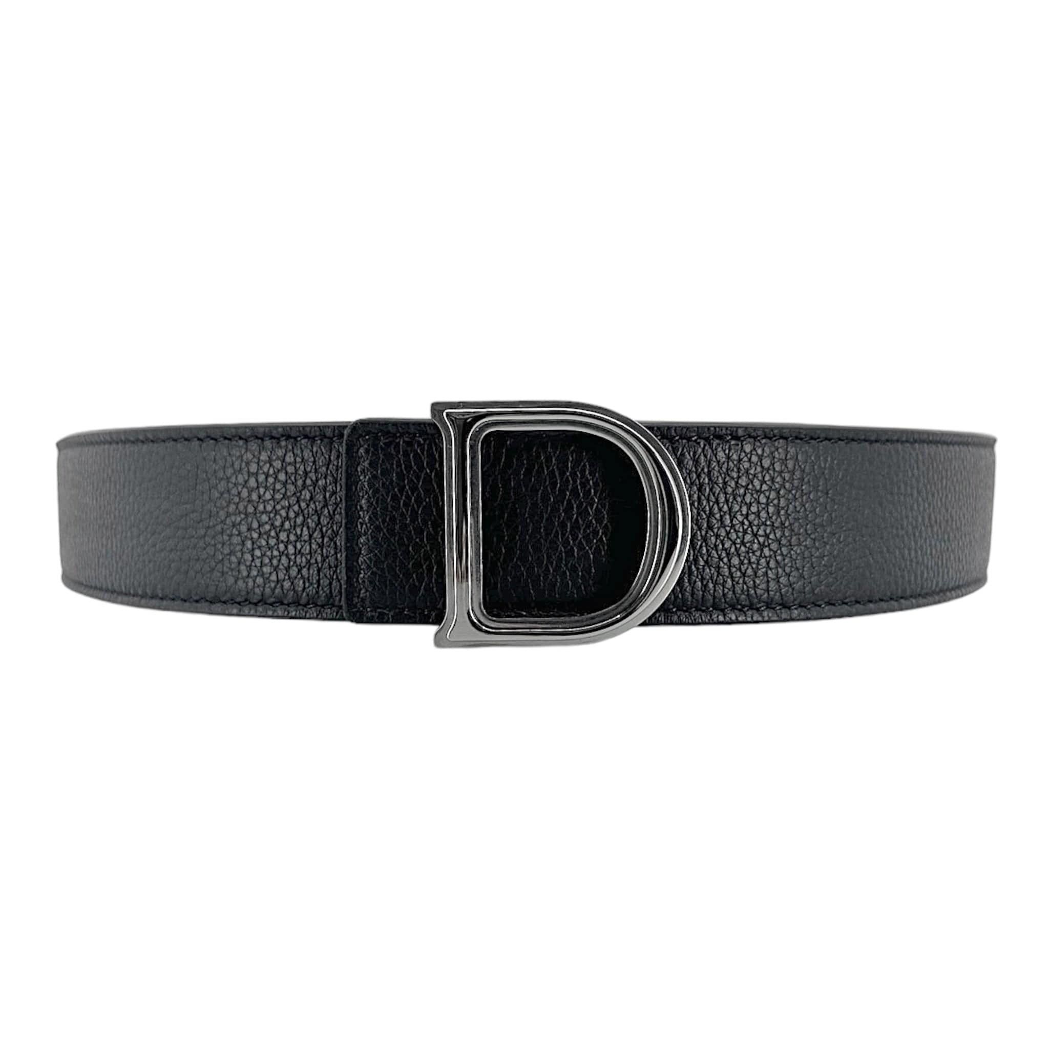 Dior Dior D Buckle Reversible Belt Leather Navy Black Size ONE SIZE - 3 Thumbnail