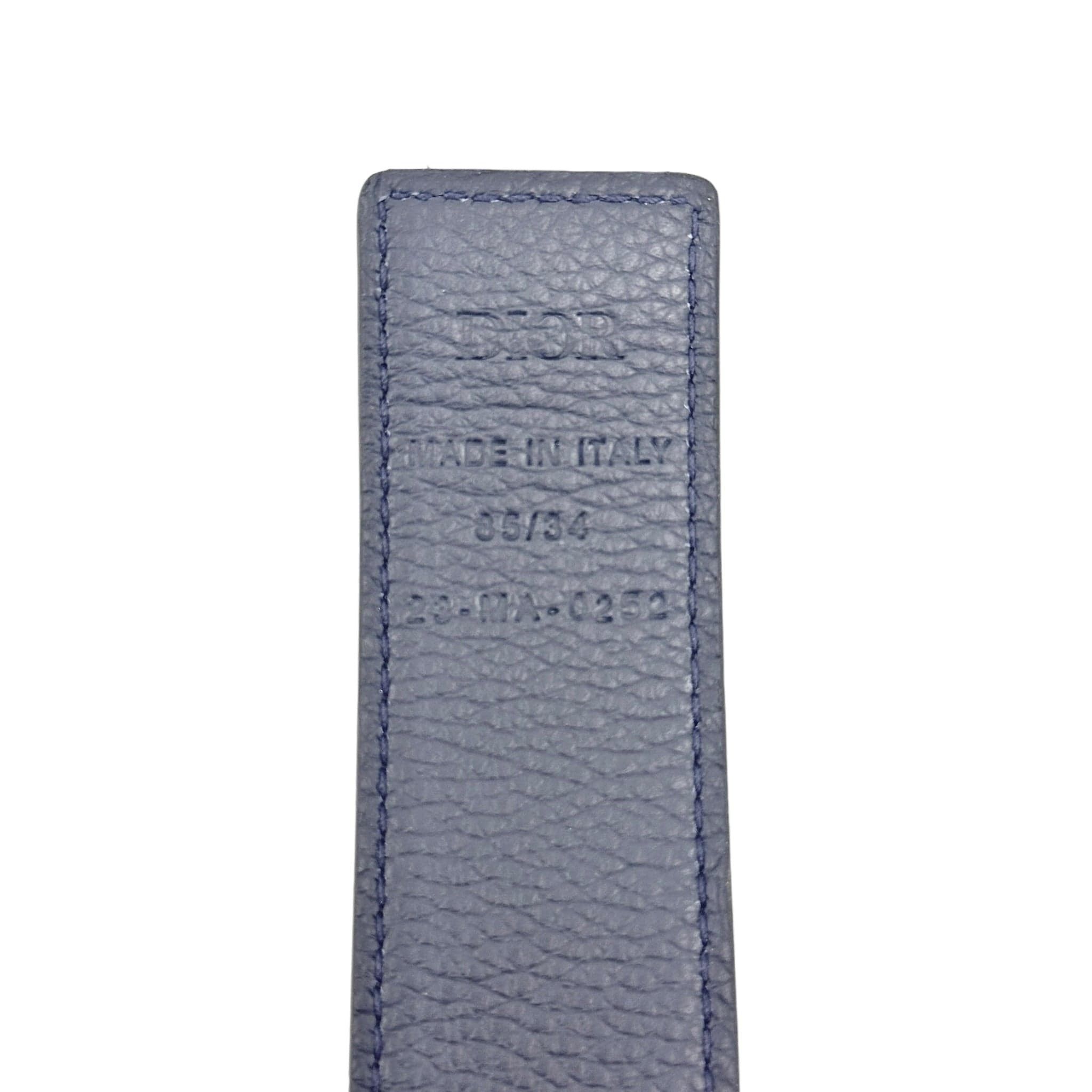 Dior Dior D Buckle Reversible Belt Leather Navy Black Size ONE SIZE - 6 Thumbnail