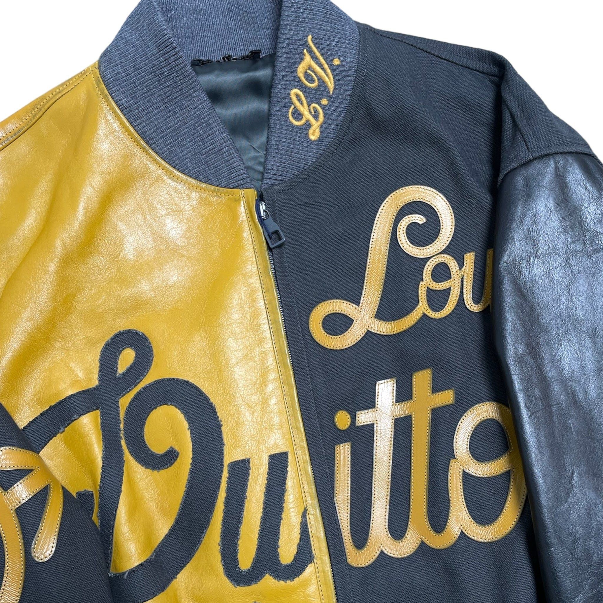 Louis Vuitton Mix Canvas Leather Bomber Jacket Gold Black Size US L / EU 52-54 / 3 - 3 Thumbnail