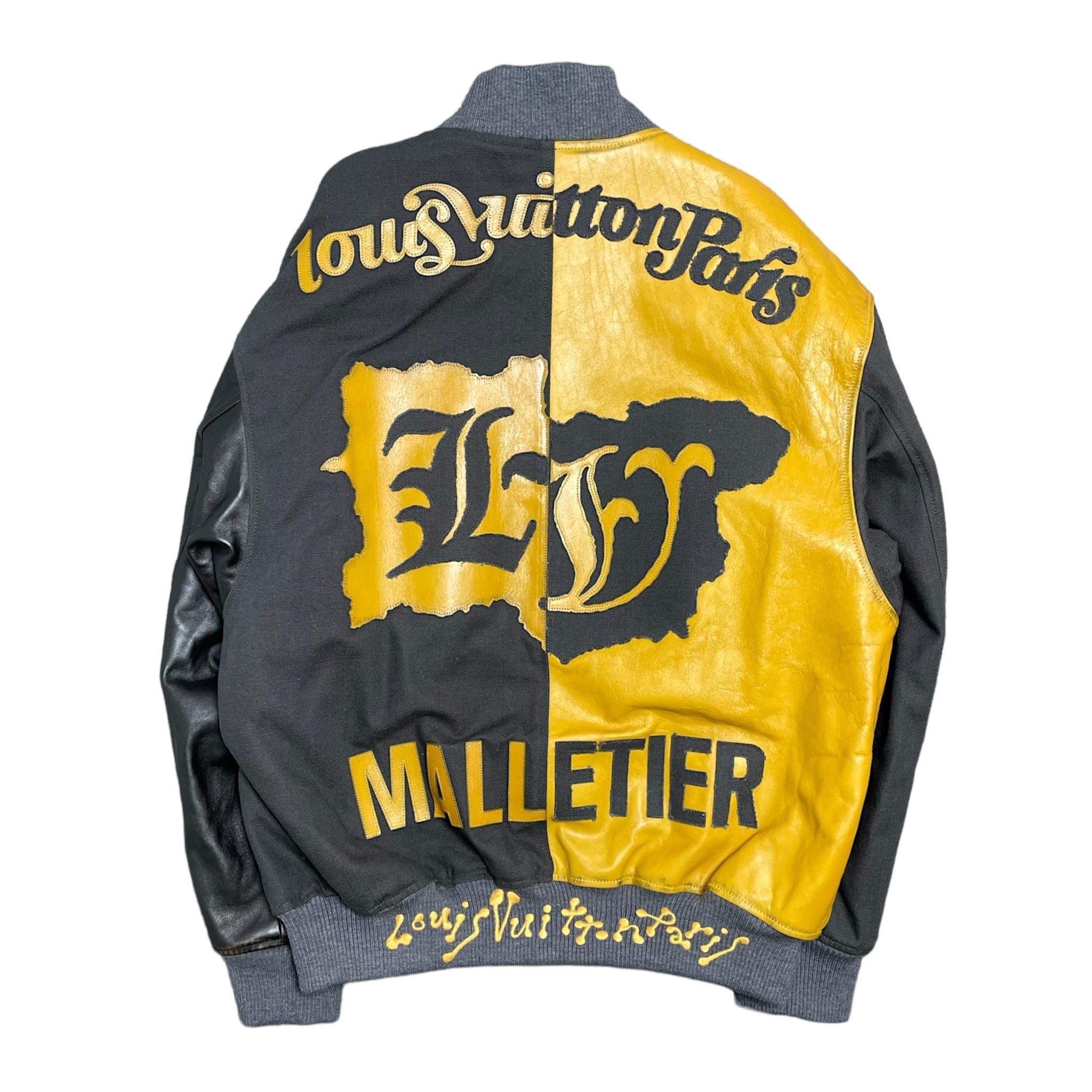 Louis Vuitton Mix Canvas Leather Bomber Jacket Gold Black Size US L / EU 52-54 / 3 - 2 Thumbnail