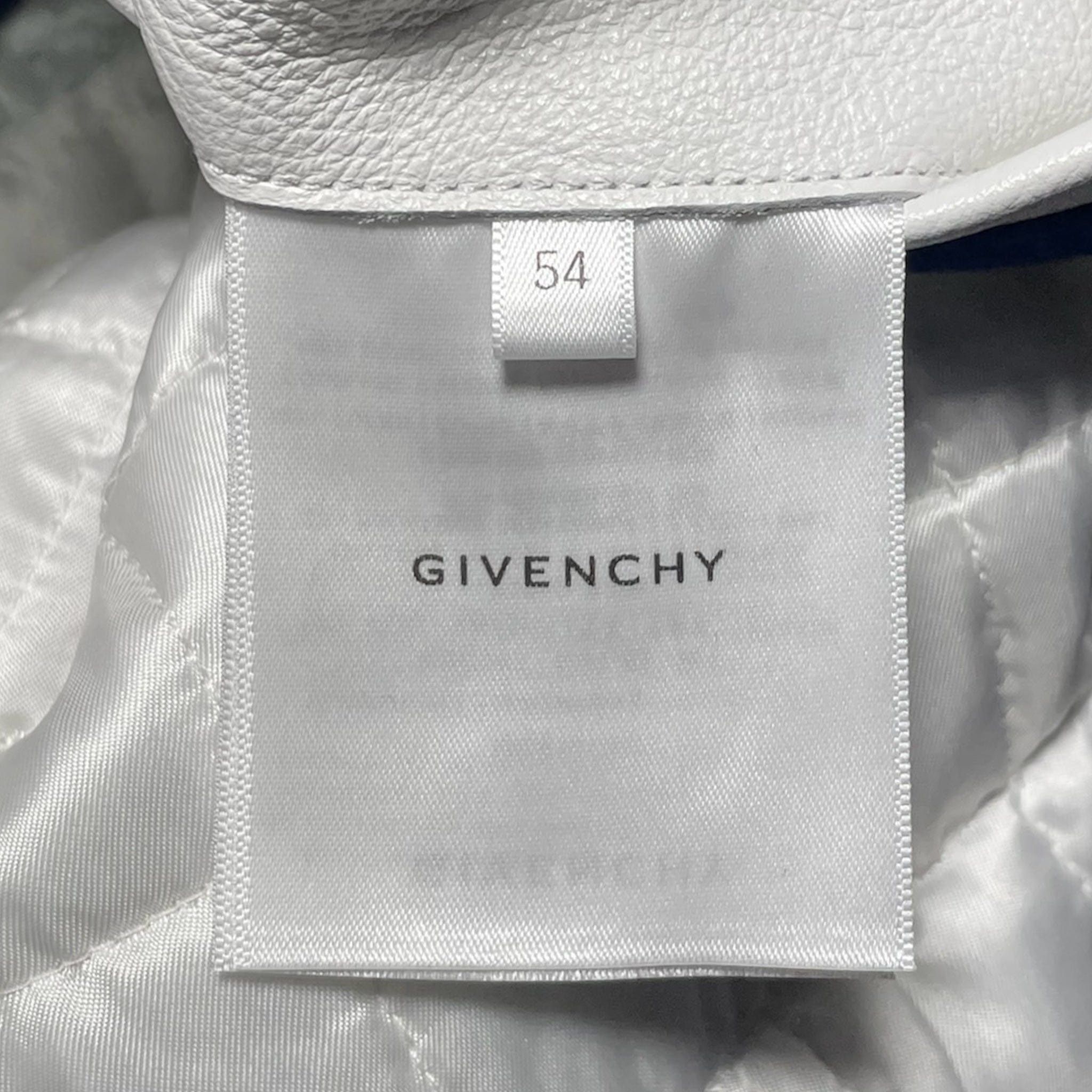 Givenchy Leather Wool Bomber Jacket Blue White Size US XXL / EU 58 / 5 - 5 Thumbnail