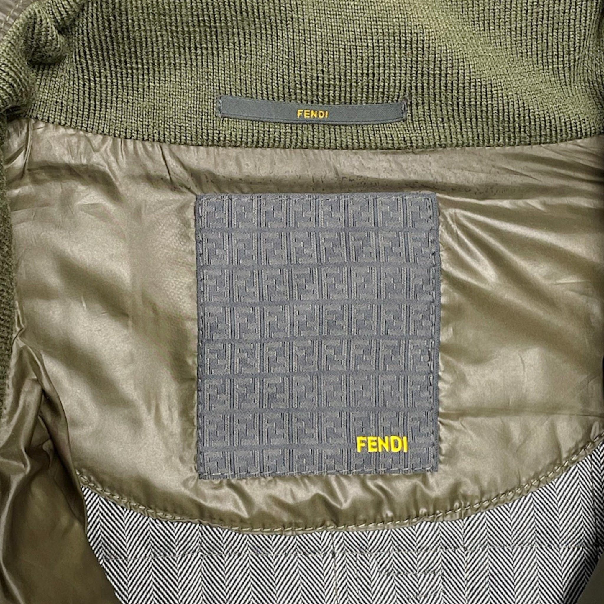 Fendi Bomberthin Techno Grigio Marrone Jacket Olive Size US XXL / EU 58 / 5 - 4 Thumbnail