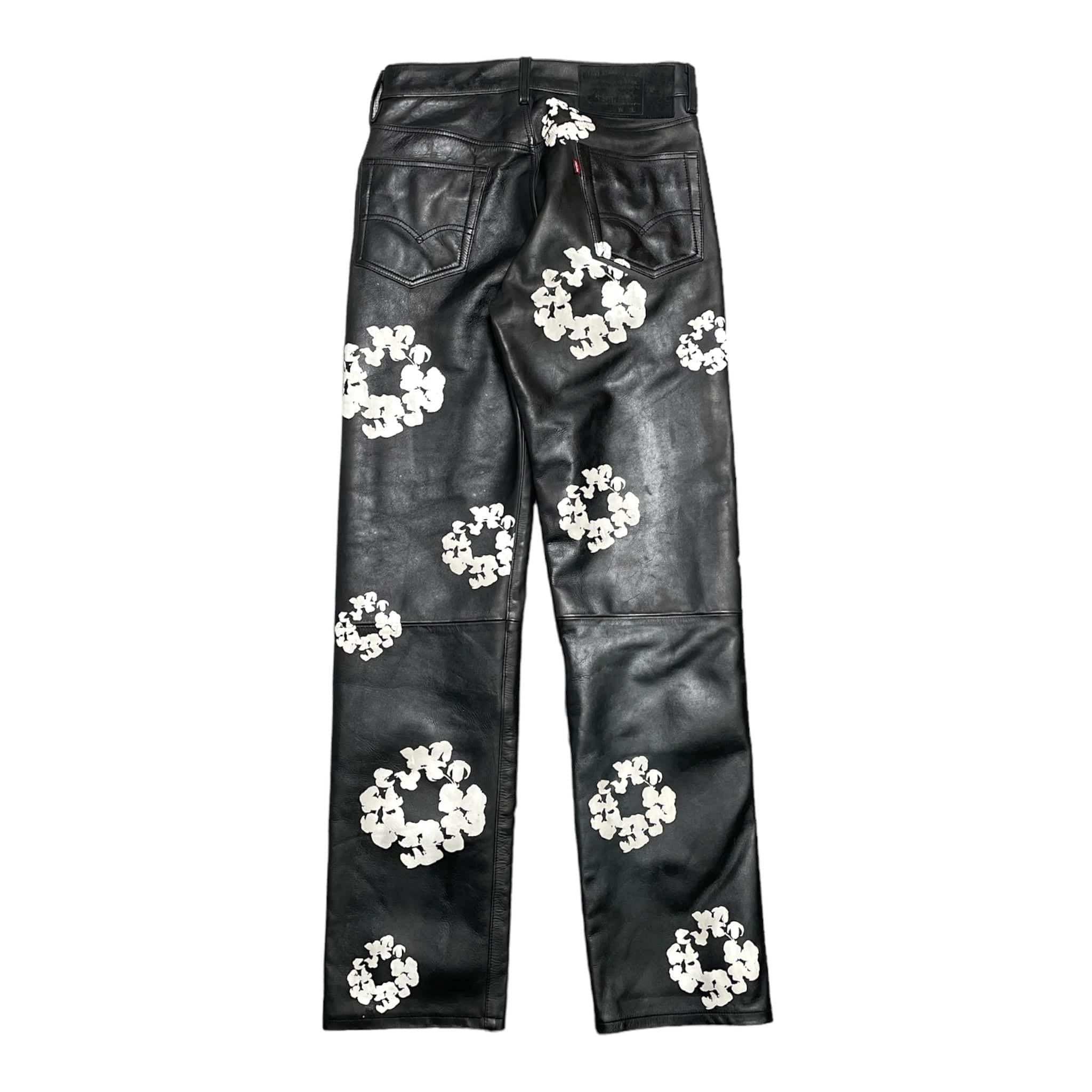DENIM TEARS x Levi's Leather Cotton Wreath Jeans Black Denim Size US 28 / EU 44 - 2 Thumbnail