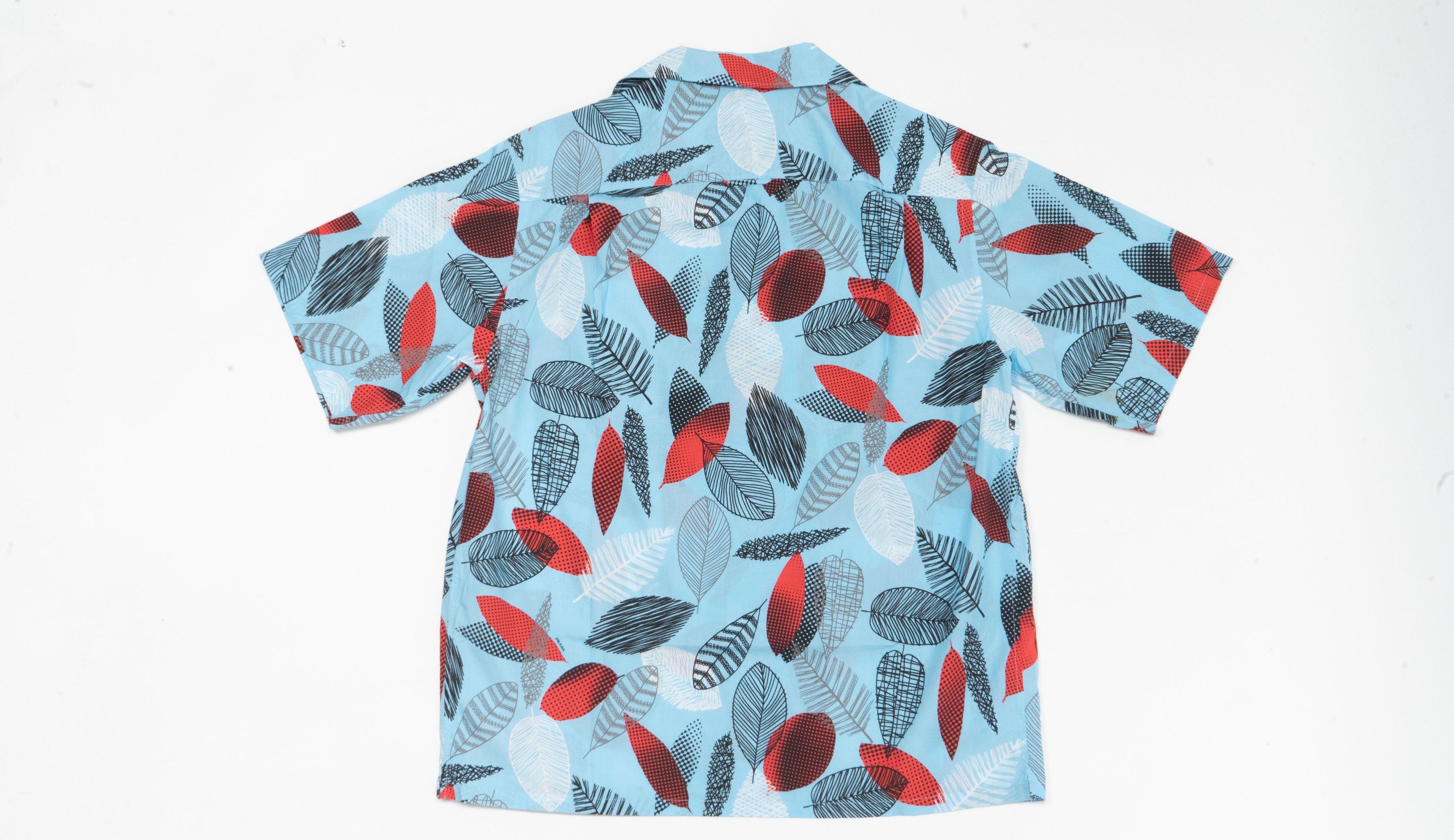 Prada Leaves Print Button Up Shirt Blue Multi Size US S / EU 44-46 / 1 - 2 Thumbnail