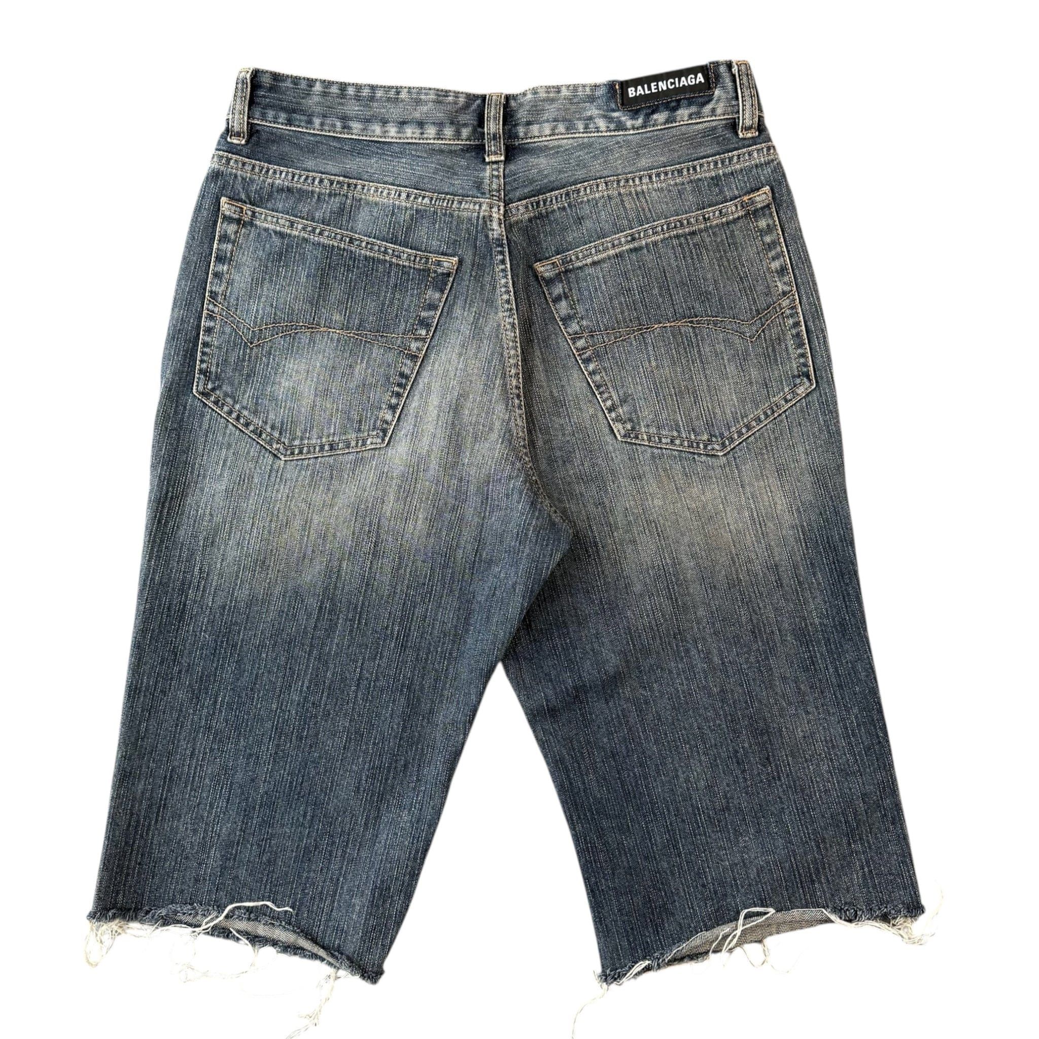 Balenciaga Slim Jeans Shorts Navy Blue Size US 36 / EU 52 - 2 Thumbnail