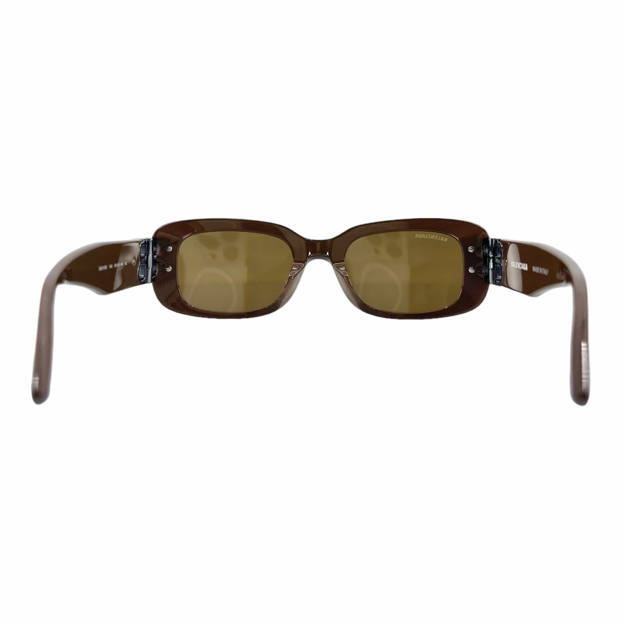 Balenciaga Acetate BB Hinge Oval Frame Sunglasses Brown Size ONE SIZE - 6 Thumbnail