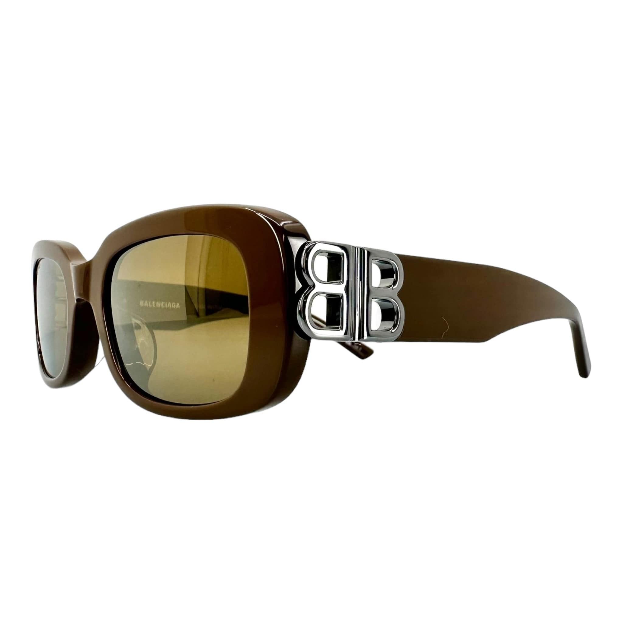 Balenciaga Acetate BB Hinge Oval Frame Sunglasses Brown Size ONE SIZE - 5 Thumbnail