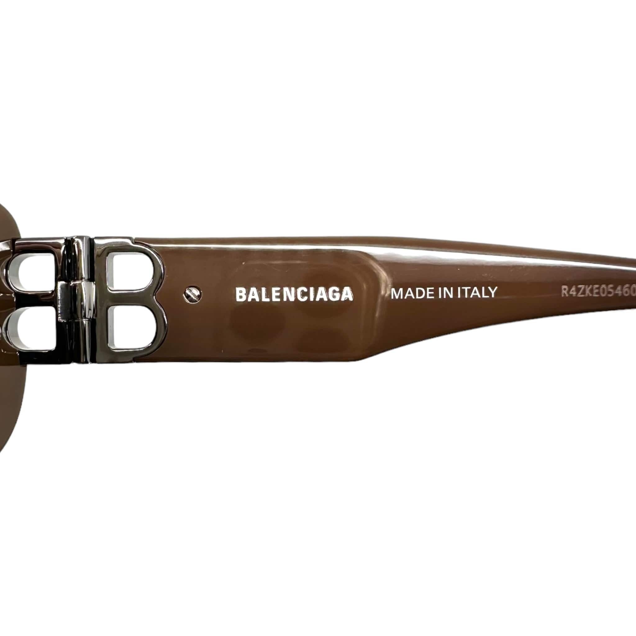 Balenciaga Acetate BB Hinge Oval Frame Sunglasses Brown Size ONE SIZE - 8 Thumbnail