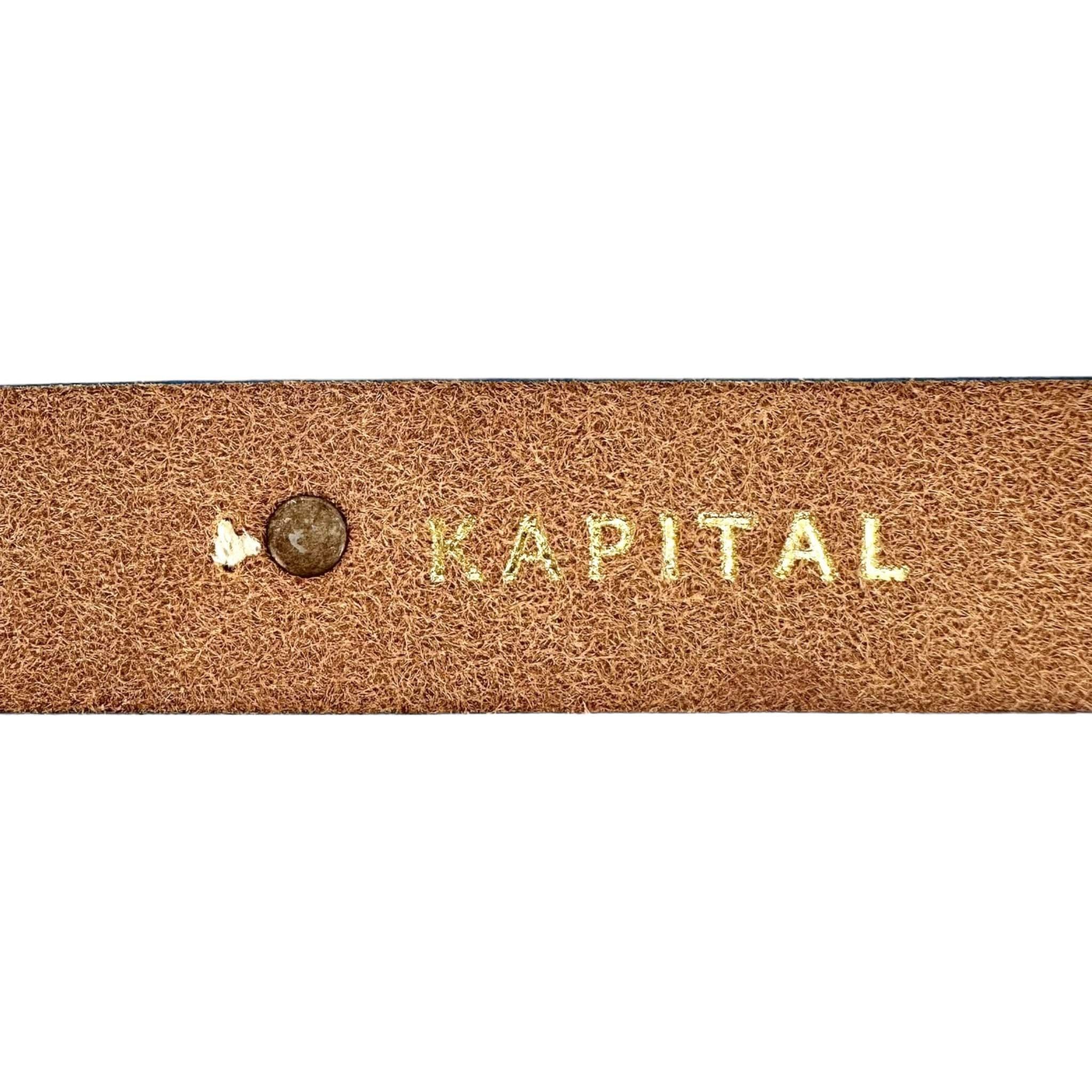 Kapital Oil Leather Studded Disco Buckle Belt Blue Size ONE SIZE - 4 Thumbnail
