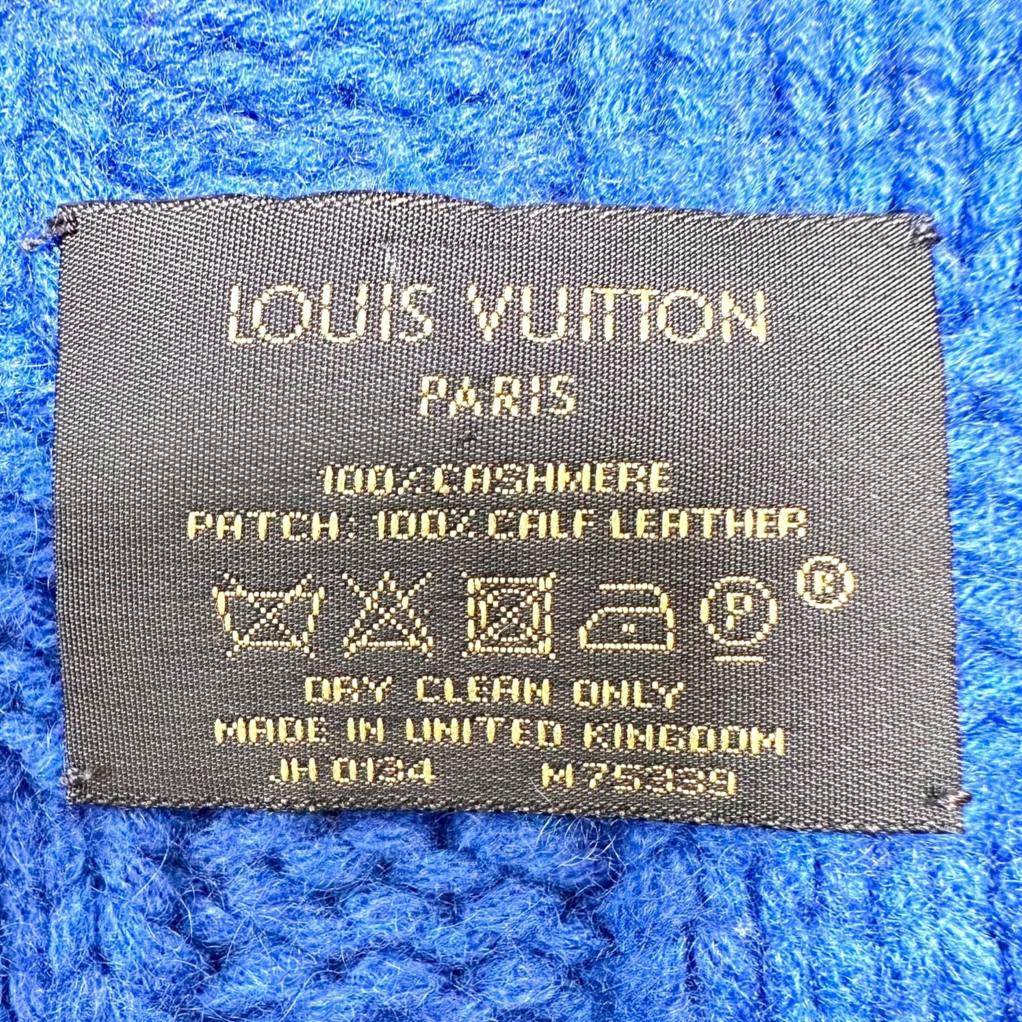 Louis Vuitton Damier Knit Helsinki Scarf Blue Size ONE SIZE - 4 Thumbnail