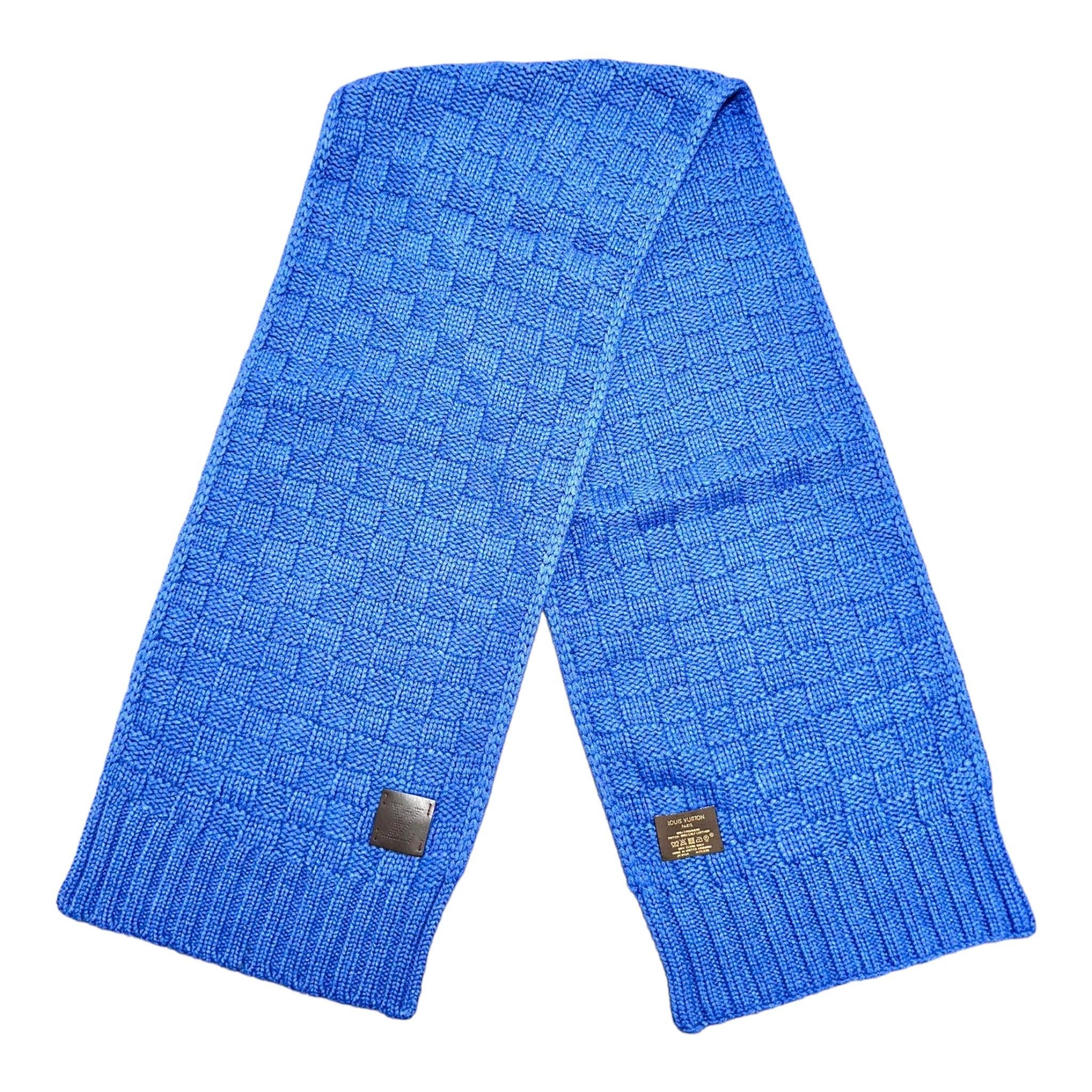 Louis Vuitton Damier Knit Helsinki Scarf Blue Size ONE SIZE - 2 Thumbnail