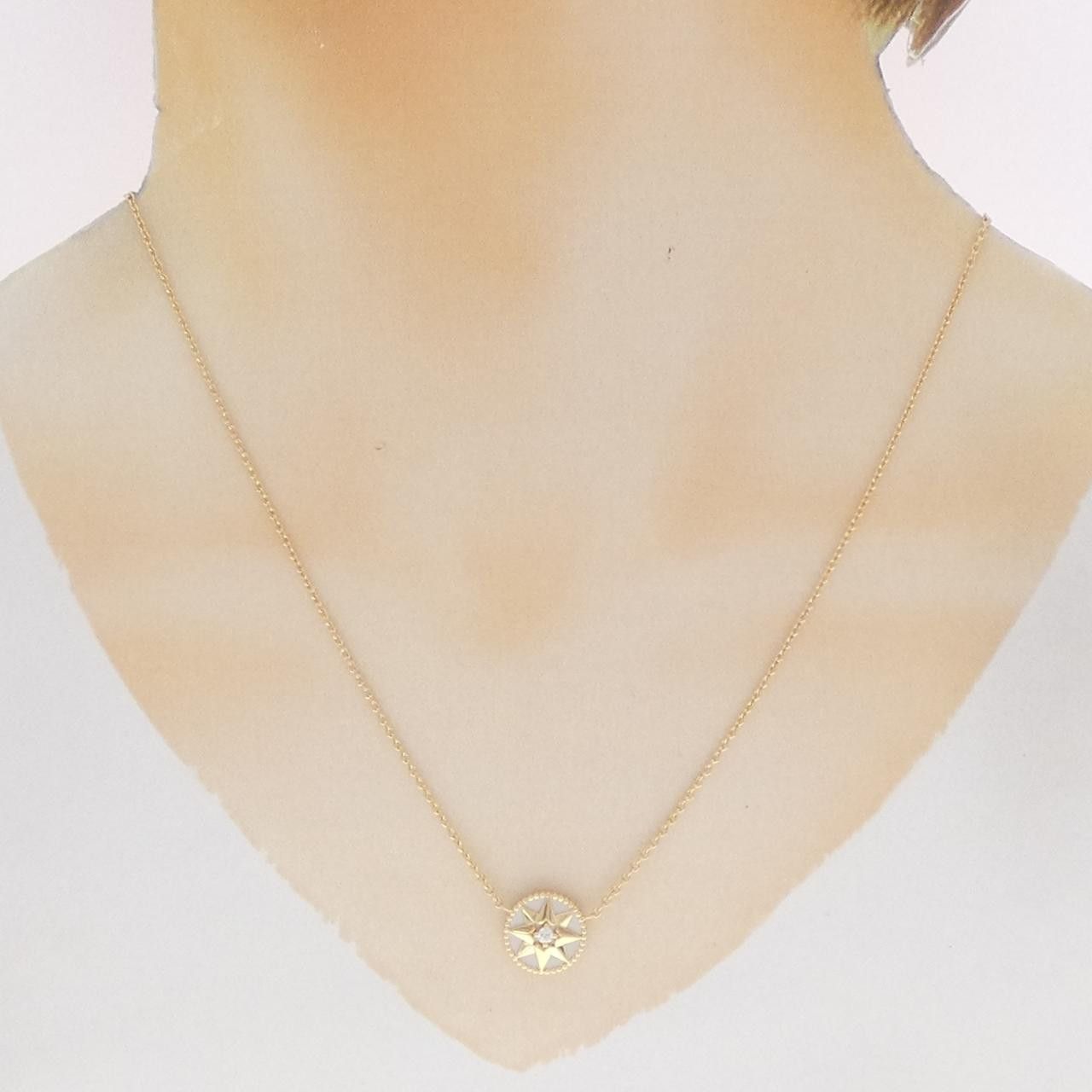 Dior Dior Christian Dior Rose Des Vents 750 Pink Gold Mother of Pearl Diamond Necklace Precious Metal Necklace DUTY FREE for USA Size ONE SIZE - 6 Thumbnail