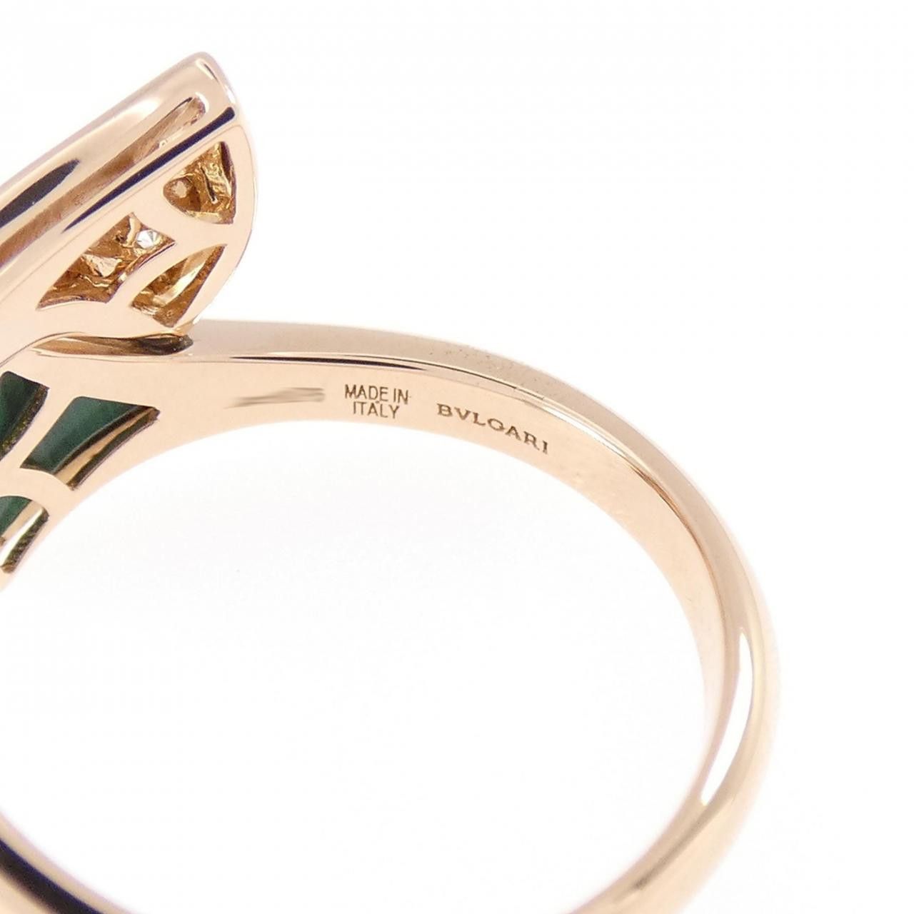 Bvlgari Bvlgari Bvlgari Diva Dream 750 Pink Gold Malachite Diamond Ring Size 8 Precious Metal Ring DUTY FREE for USA Size ONE SIZE - 4 Thumbnail
