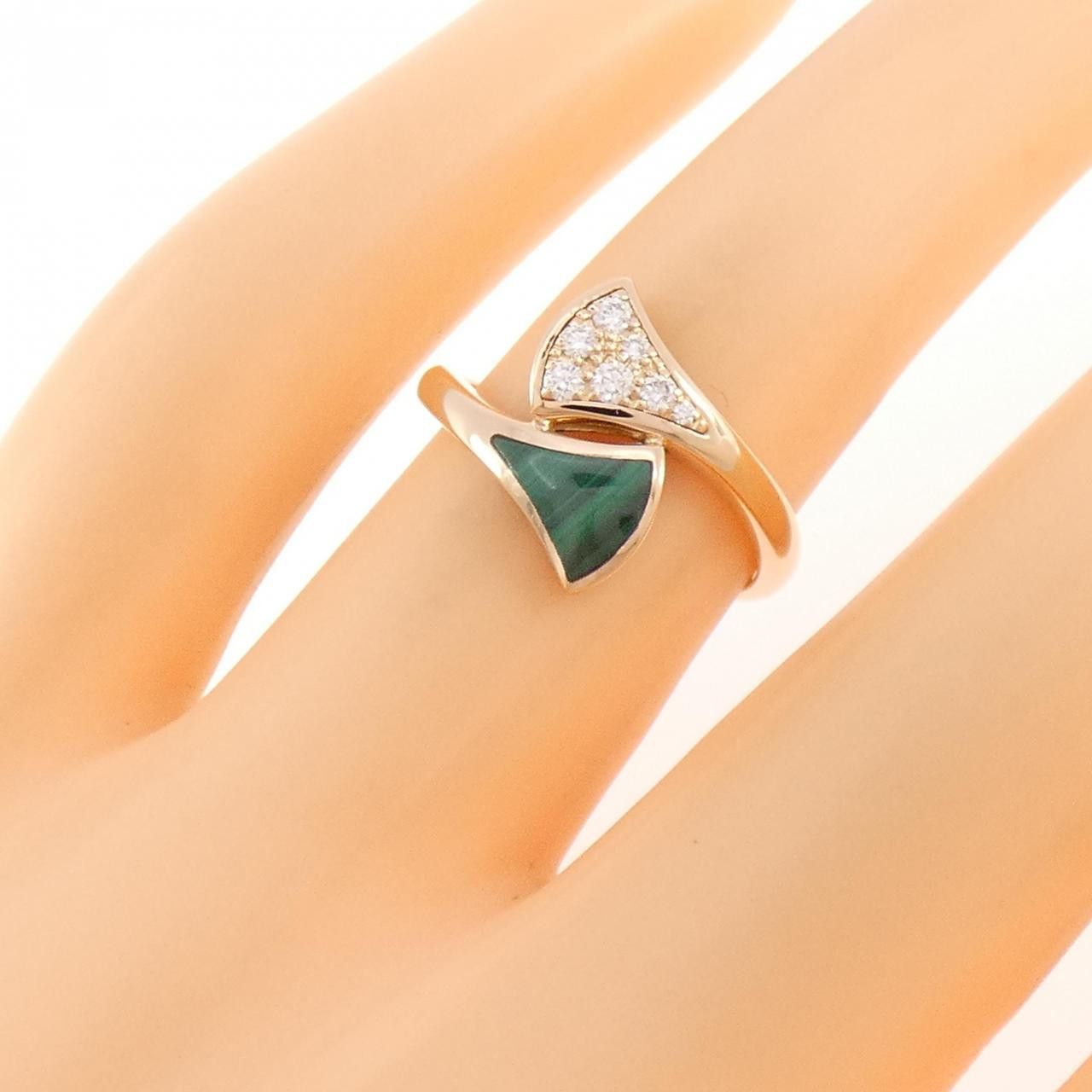Bvlgari Bvlgari Bvlgari Diva Dream 750 Pink Gold Malachite Diamond Ring Size 8 Precious Metal Ring DUTY FREE for USA Size ONE SIZE - 5 Thumbnail
