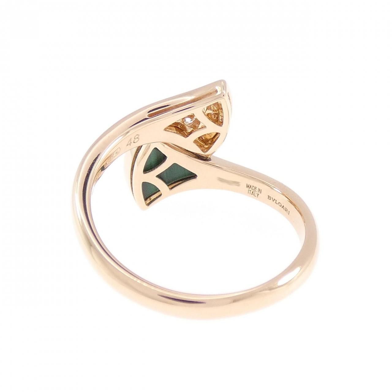 Bvlgari Bvlgari Bvlgari Diva Dream 750 Pink Gold Malachite Diamond Ring Size 8 Precious Metal Ring DUTY FREE for USA Size ONE SIZE - 3 Thumbnail