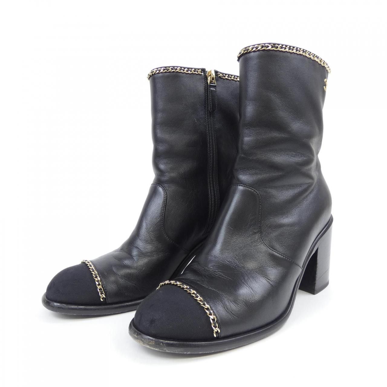 Chanel Chanel Chanel Lambskin Ankle Boots Leather Shoes G37822Y55398 DUTY FREE for USA Size ONE SIZE - 3 Thumbnail