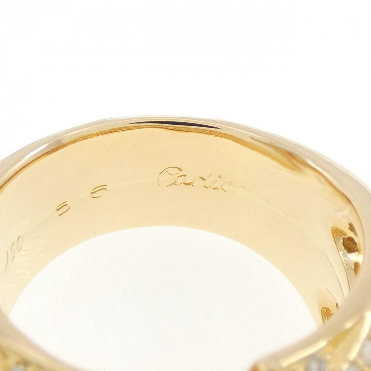 Cartier Cartier Cartier Bamboo 2 Row Au750 Diamond Ring Size 15 Precious Metal Ring DUTY FREE for USA Size ONE SIZE - 4 Thumbnail