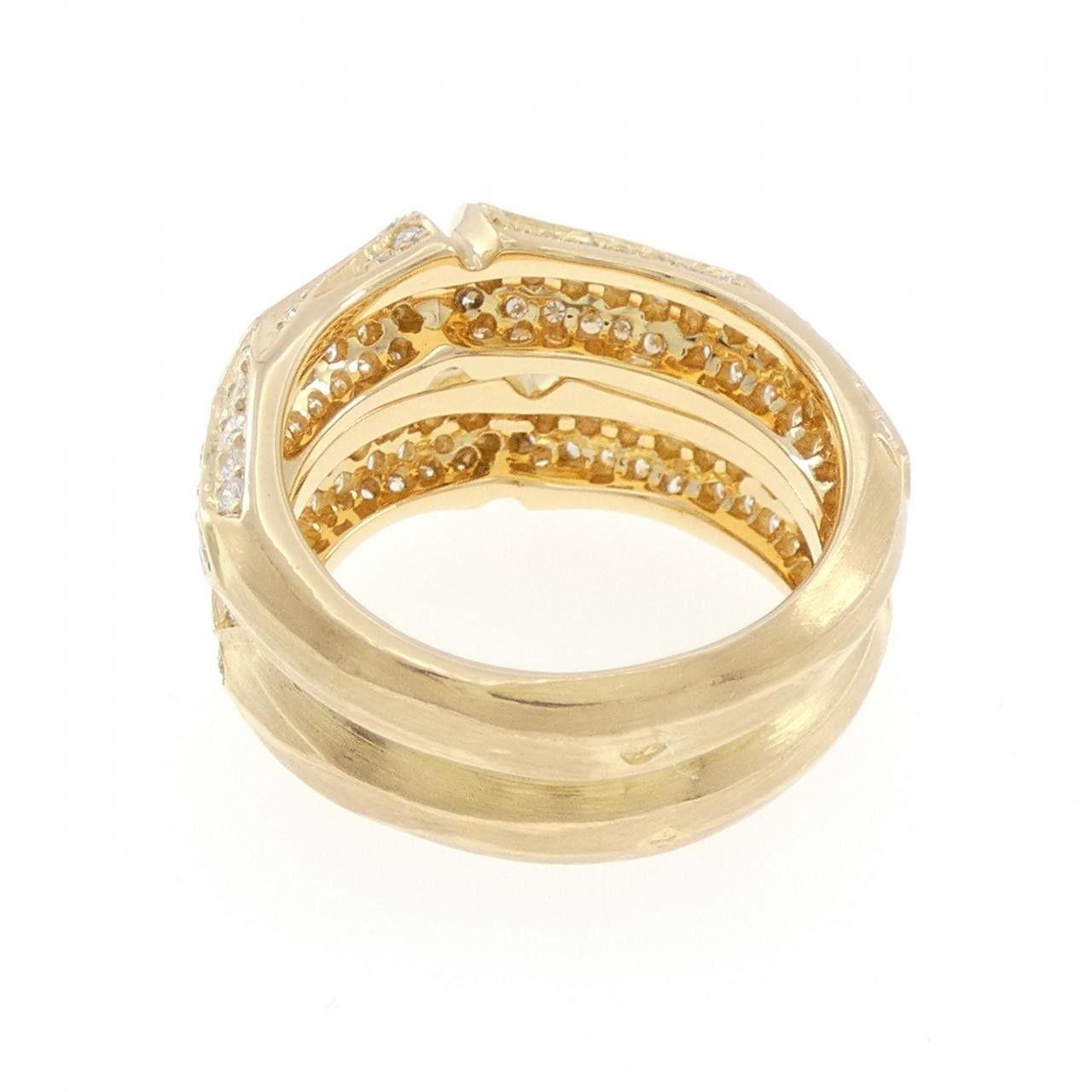 Cartier Cartier Cartier Bamboo 2 Row Au750 Diamond Ring Size 15 Precious Metal Ring DUTY FREE for USA Size ONE SIZE - 3 Thumbnail