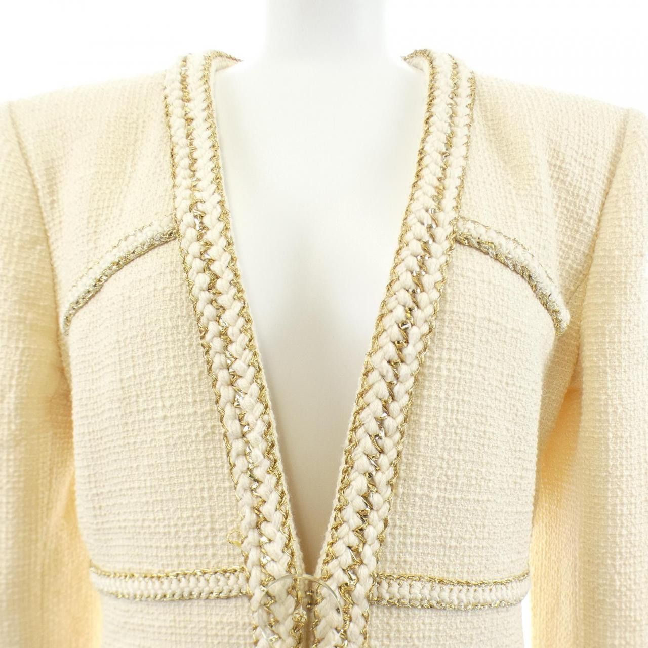 Chanel Chanel Chanel Collarless Jacket Textile Outerwear P56911V30555 DUTY FREE for USA Size ONE SIZE - 6 Thumbnail