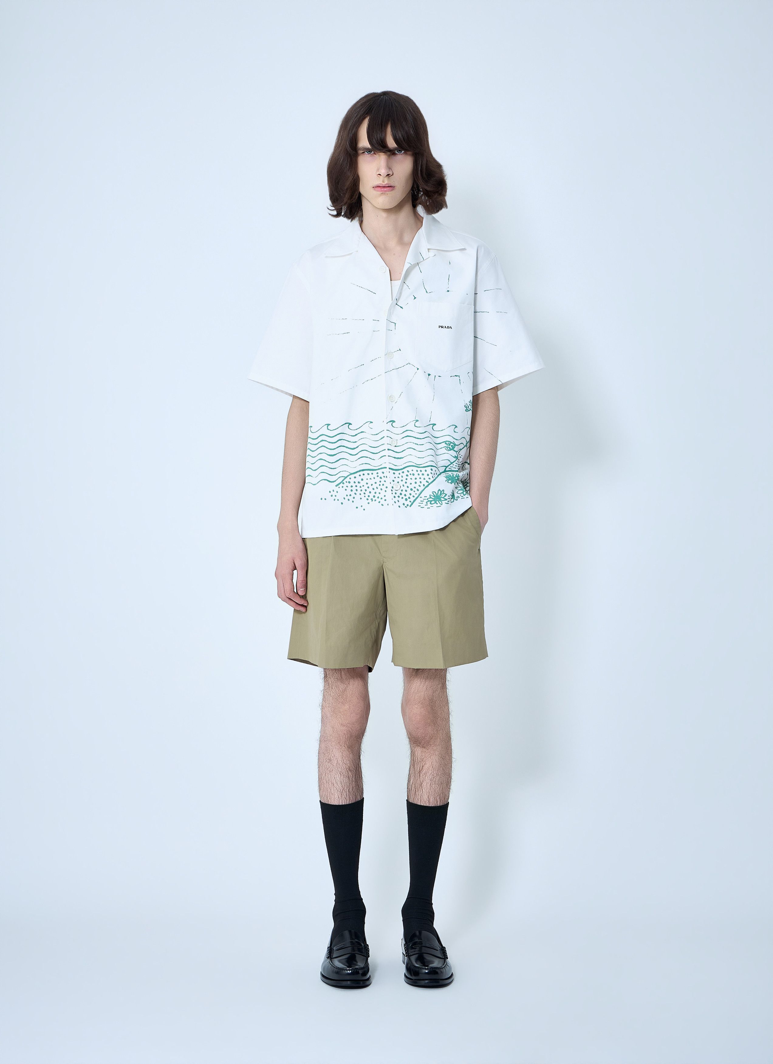 Prada Wave-Print Oversized Shirt Size US S / EU 44-46 / 1 - 2 Thumbnail