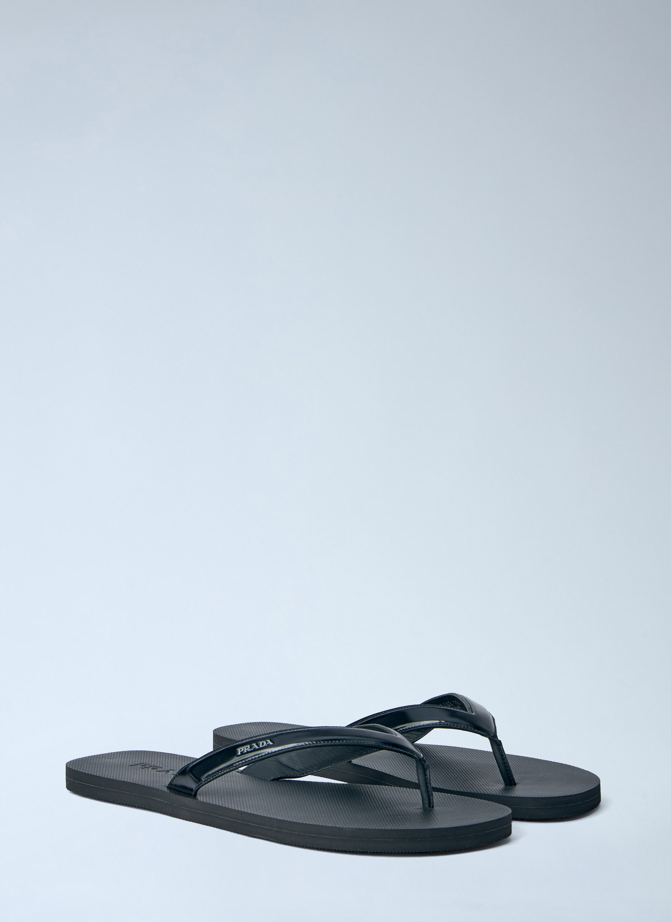 Prada Logo-Embossed Leather Flip-Flop Sandals Size US 9 / EU 42 - 2 Thumbnail