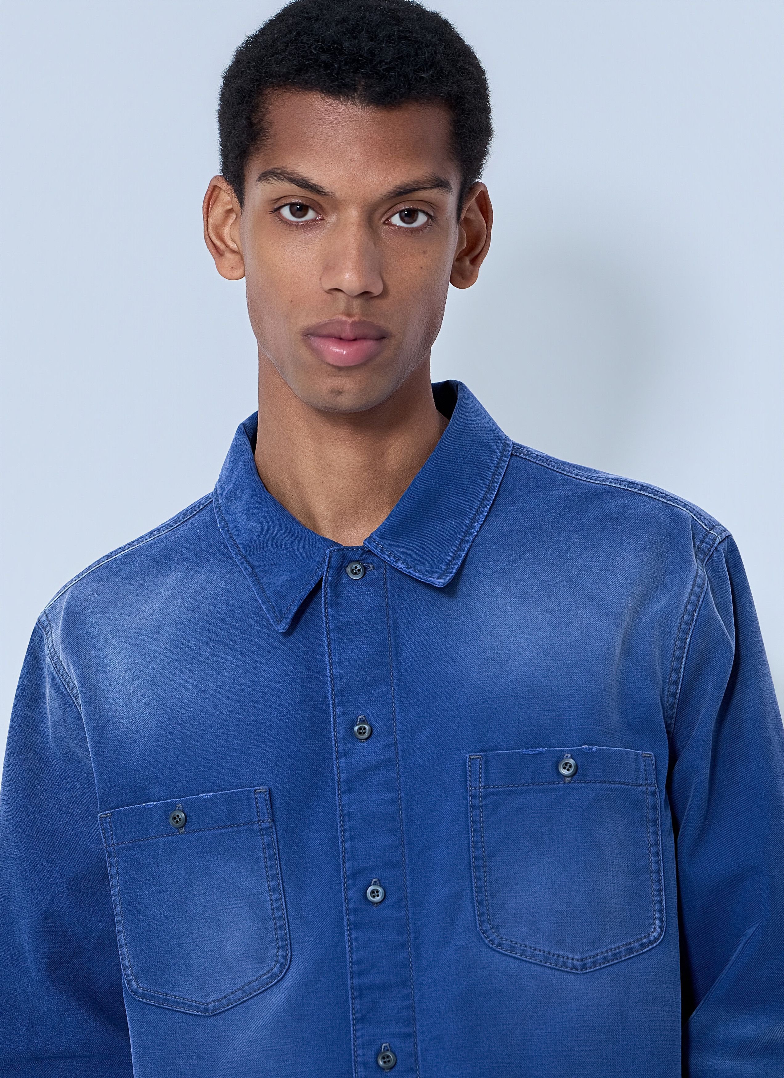 Prada Denim Button-Down Shirt Size US XL / EU 56 / 4 - 5 Thumbnail