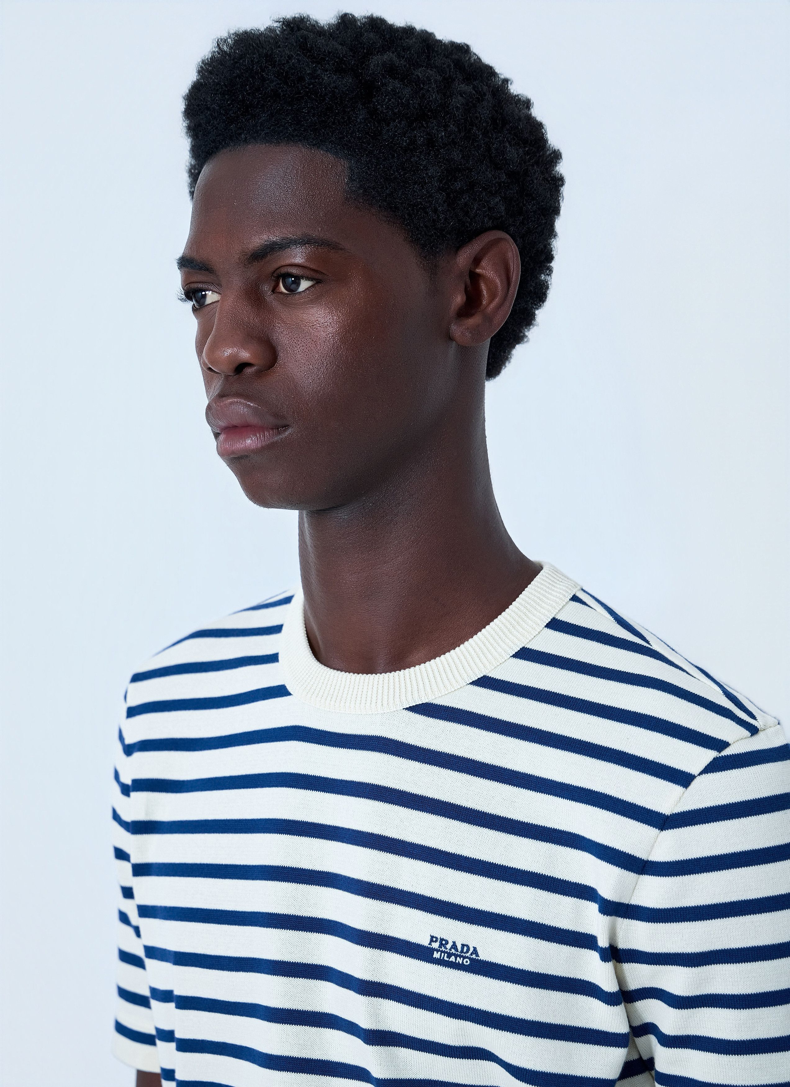 Prada Striped Crewneck T-Shirt Size US L / EU 52-54 / 3 - 5 Thumbnail