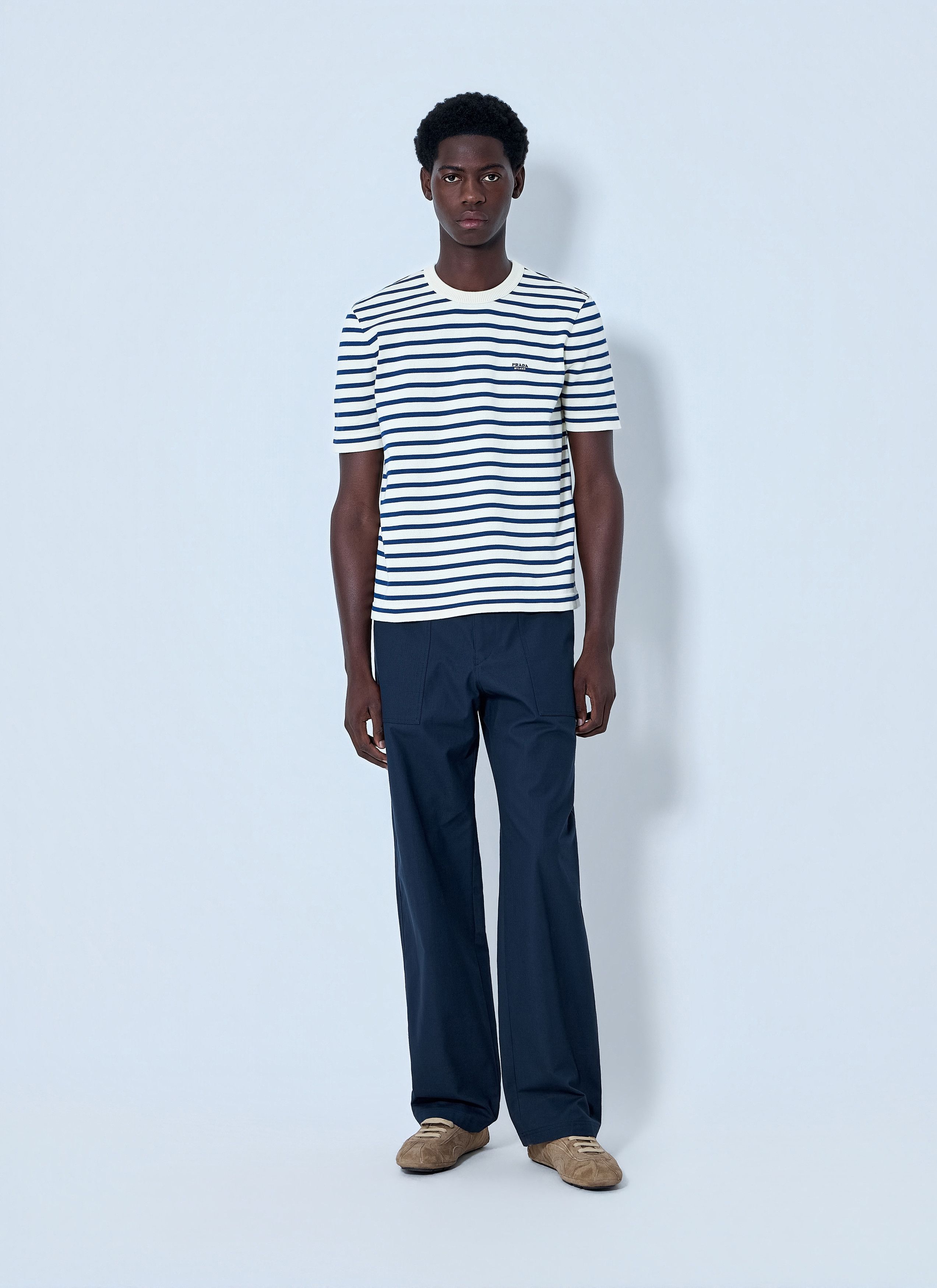 Prada Striped Crewneck T-Shirt Size US L / EU 52-54 / 3 - 2 Thumbnail