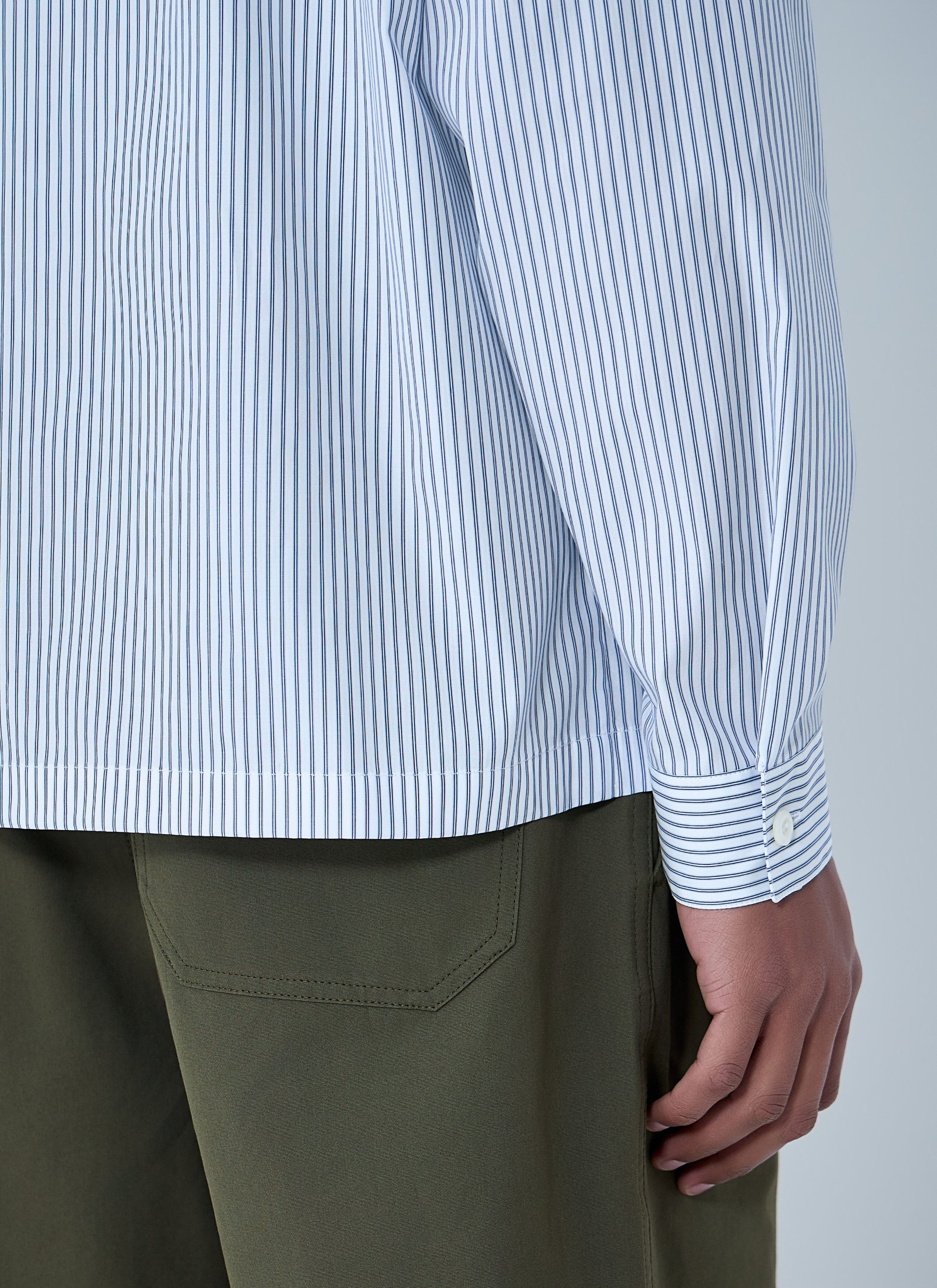 Prada Zip-Front Stripe Shirt Size US M / EU 48-50 / 2 - 6 Thumbnail