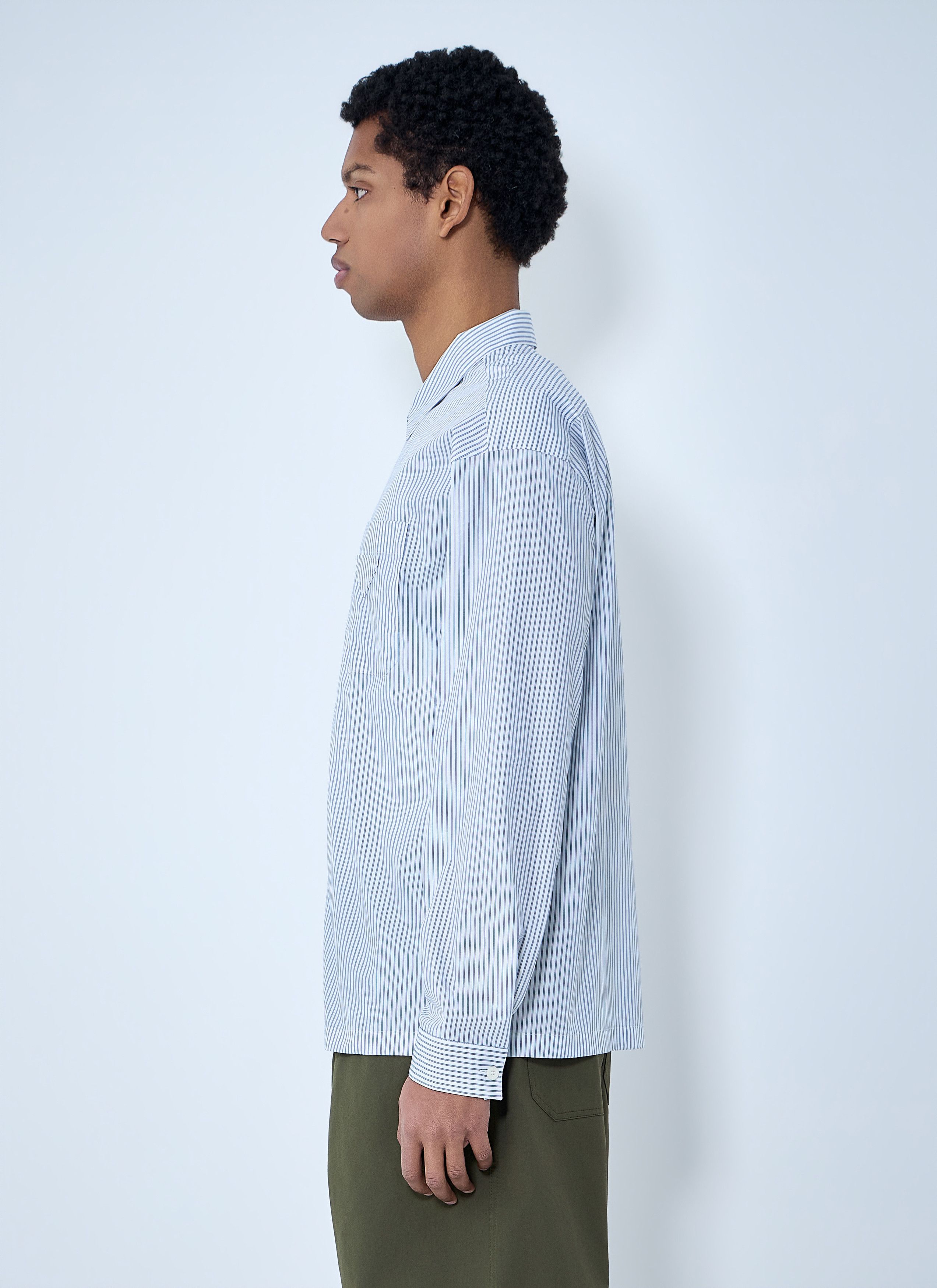 Prada Zip-Front Stripe Shirt Size US M / EU 48-50 / 2 - 3 Thumbnail