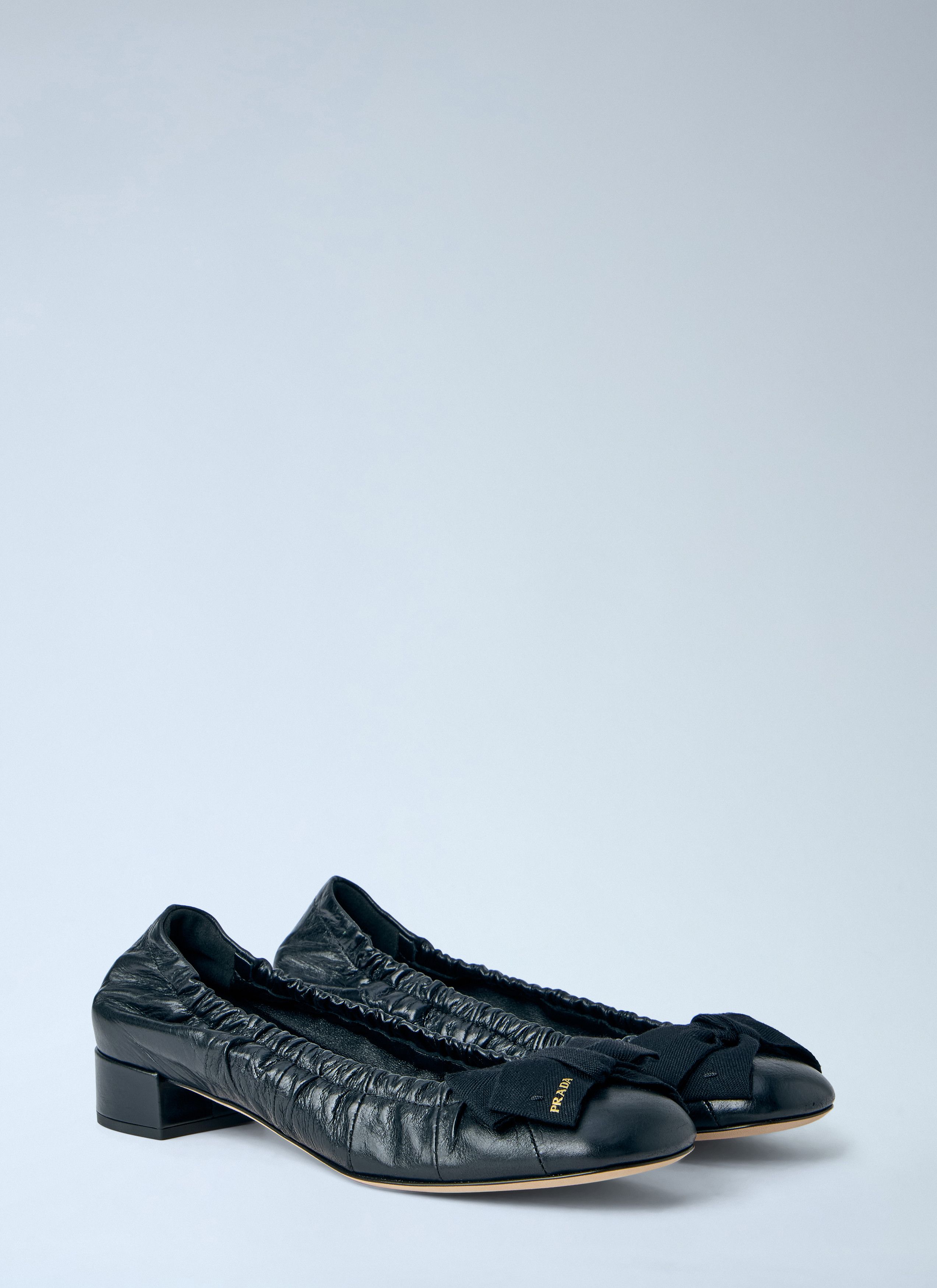 Prada Leather Bow Detail Ballet Flats Size US 9 / IT 39 - 2 Thumbnail