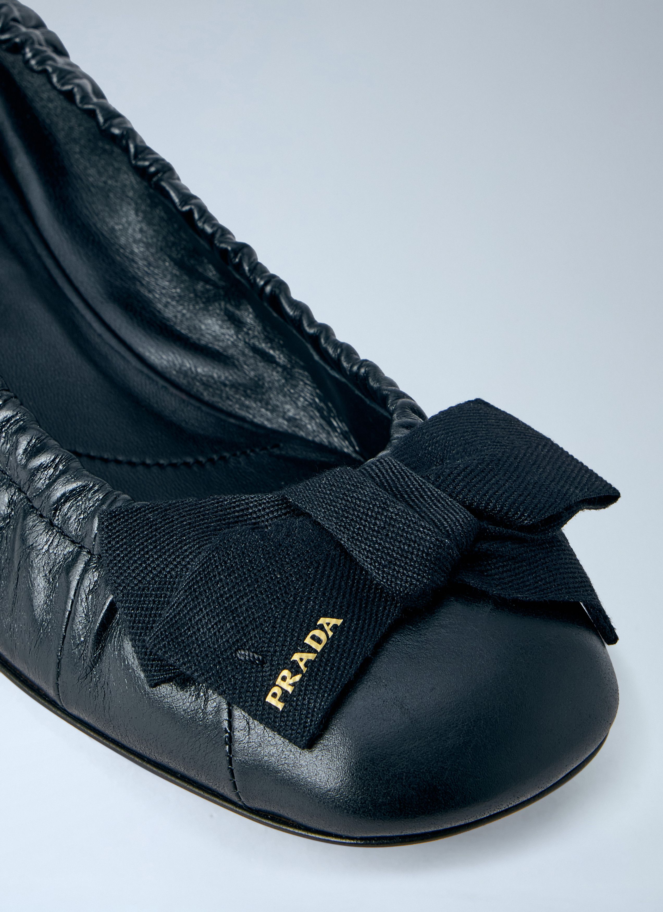 Prada Leather Bow Detail Ballet Flats Size US 10 / IT 40 - 3 Thumbnail