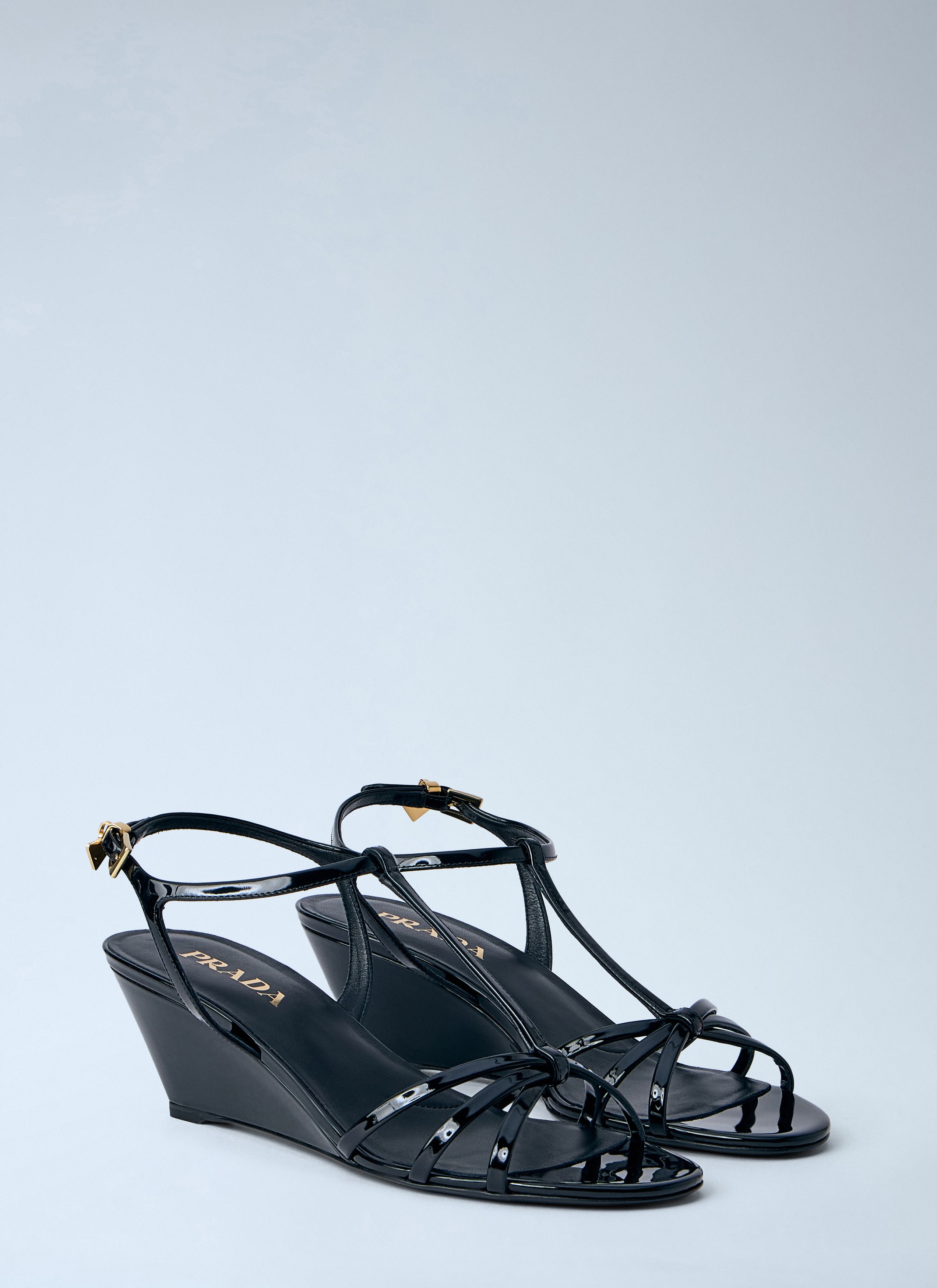 Prada Strappy Wedge Sandals Size US 7 / IT 37 - 2 Thumbnail