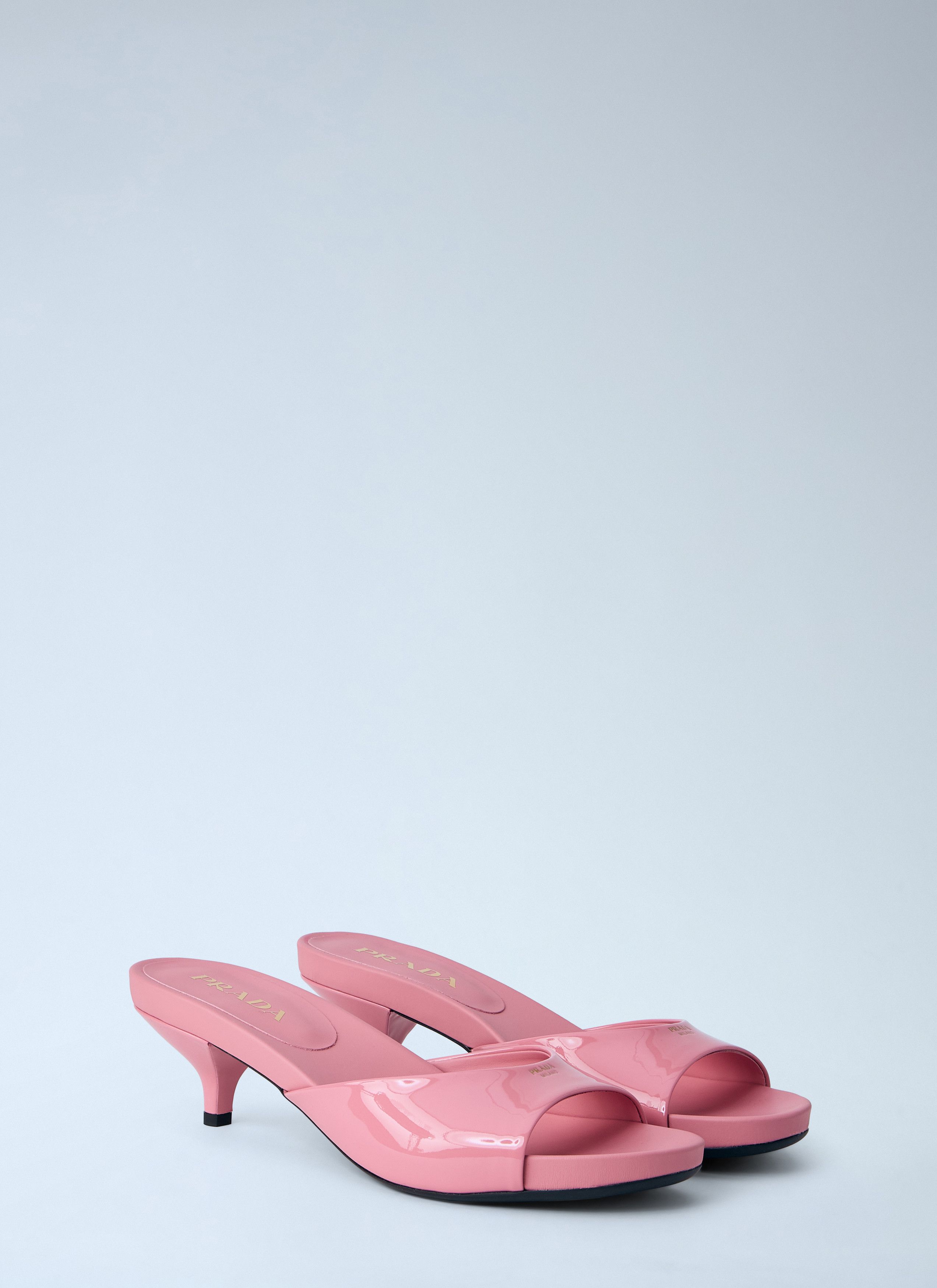 Prada Patent Leather Kitten Heel Mules Size US 8 / IT 38 - 2 Thumbnail