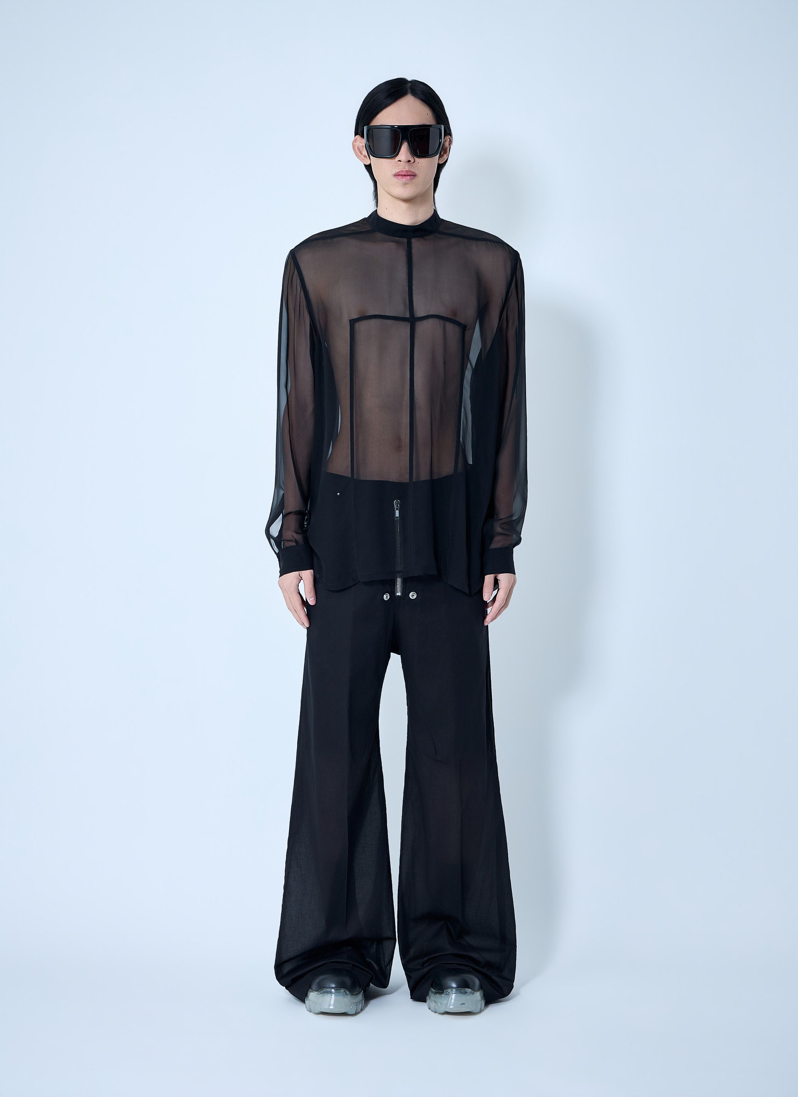 Rick Owens Sheer Panel Shirt Size US XL / EU 56 / 4 - 2 Thumbnail