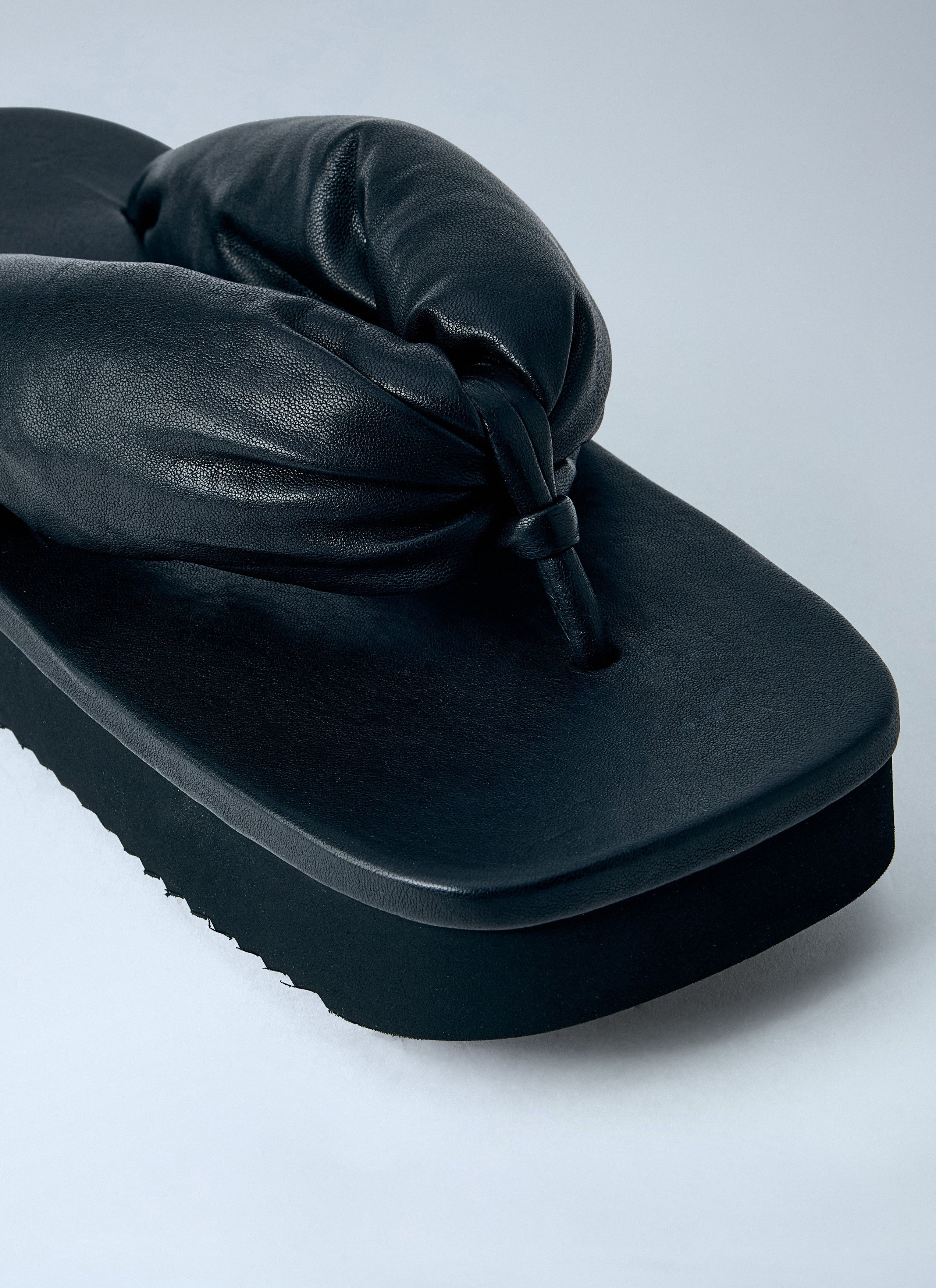 Rick Owens Hollywood Flip Flop Leather Sandals Size US 12 / EU 45 - 3 Thumbnail