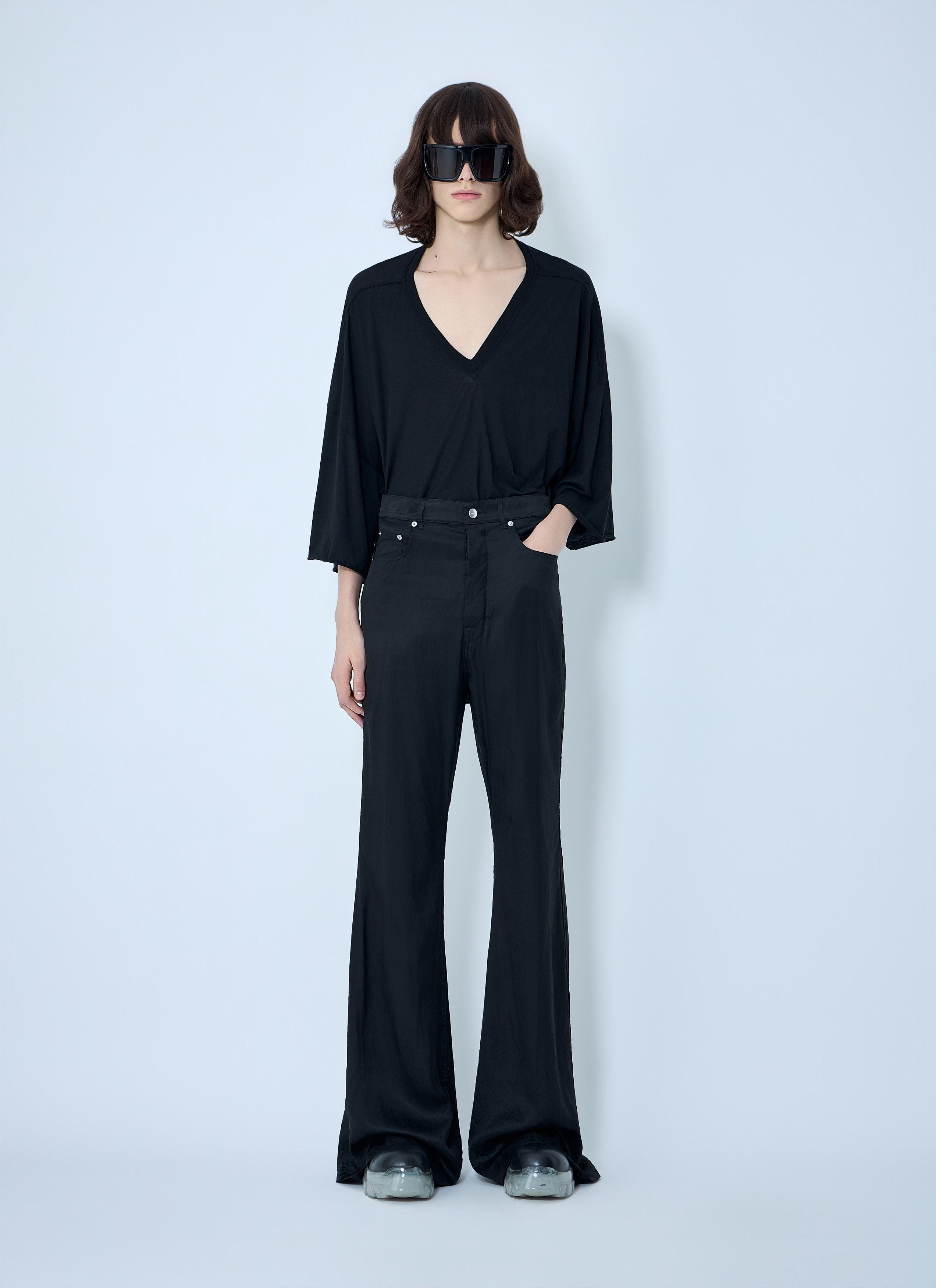 Rick Owens Flared Trousers in Smooth Weave Size US 32 / EU 48 - 2 Thumbnail