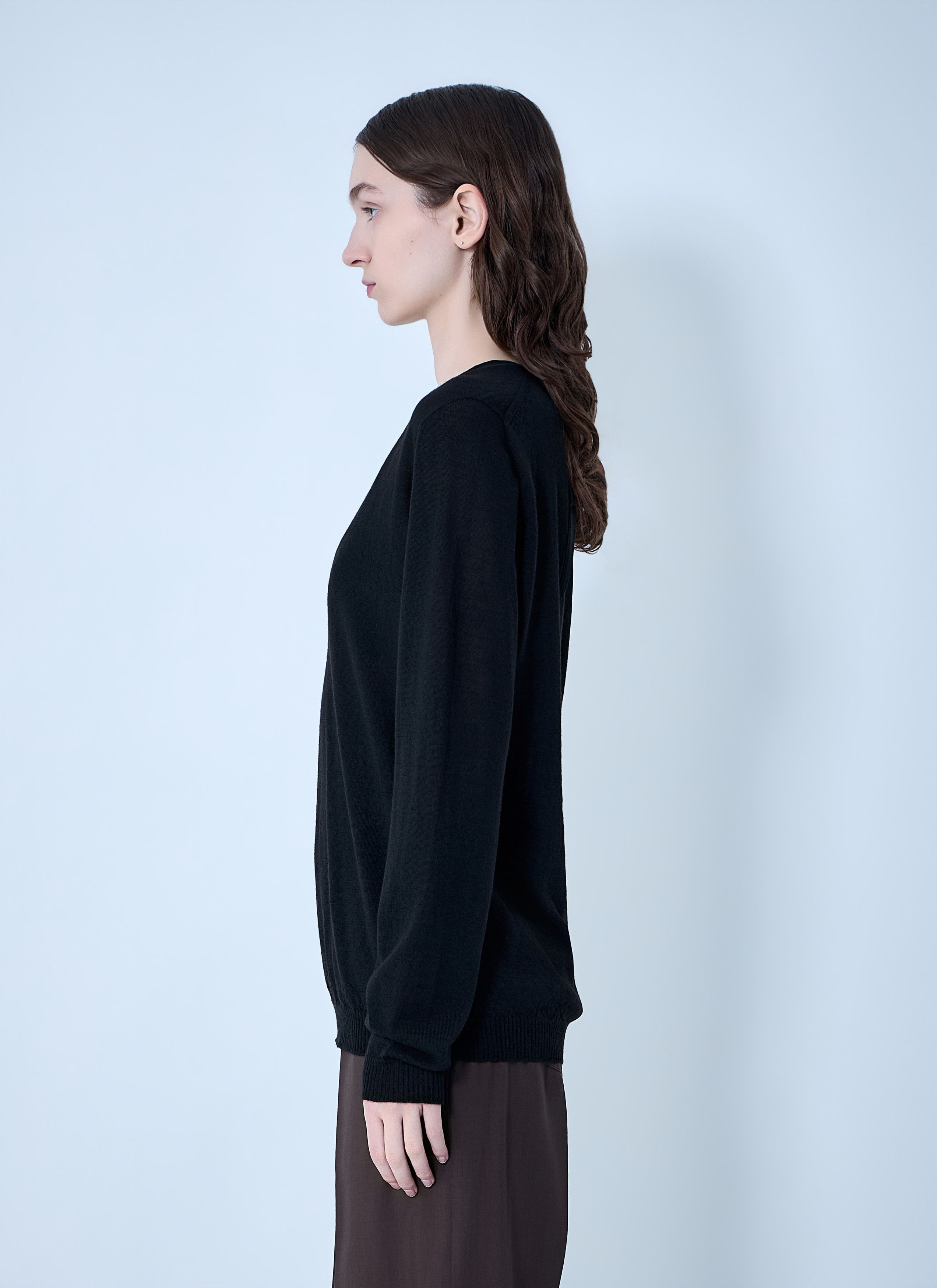 Rick Owens V Neck Pull Knit Size XS / US 0-2 / IT 36-38 - 3 Thumbnail