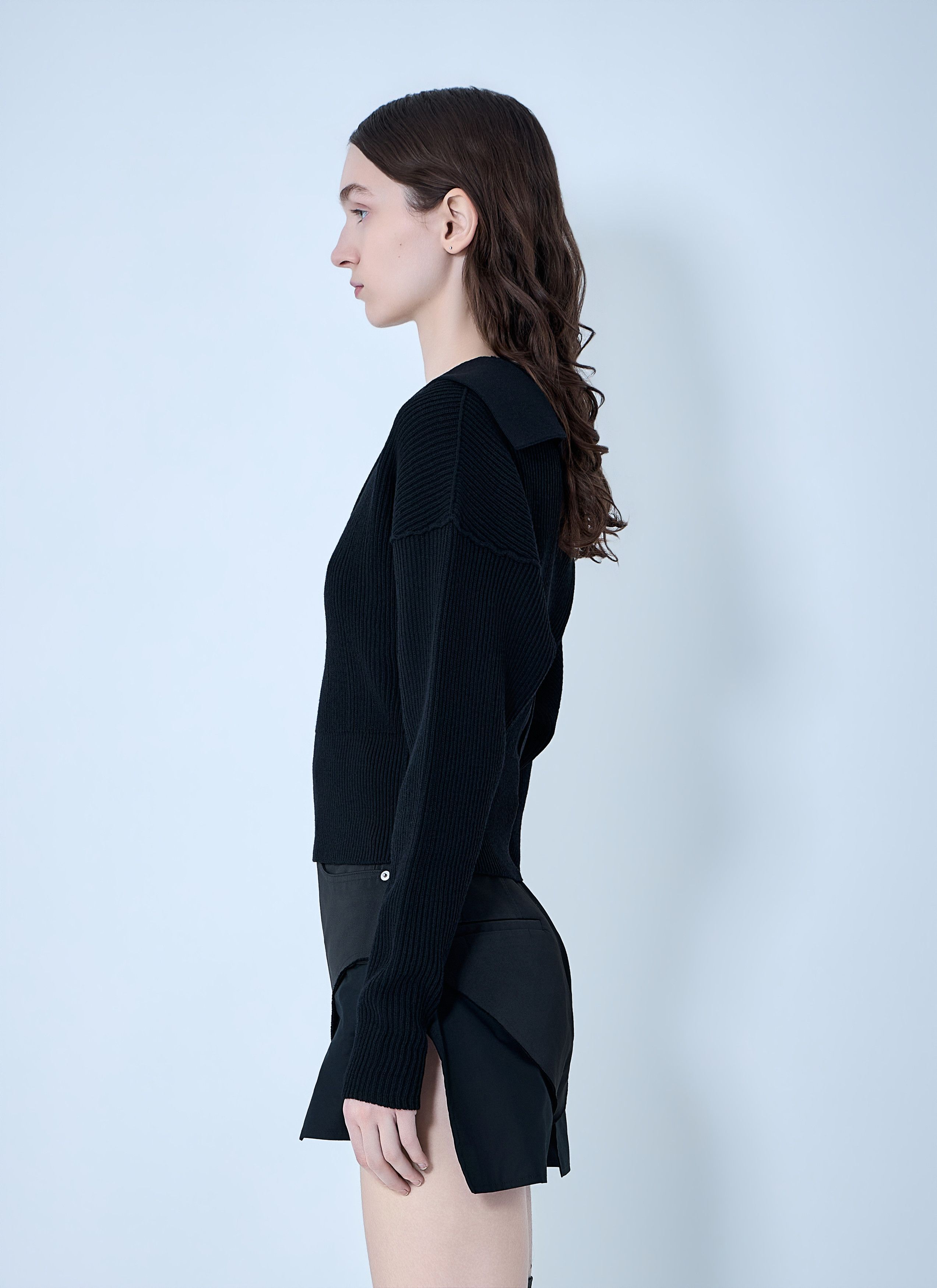 Rick Owens Dracu Cropped V Knit Size M / US 6-8 / IT 42-44 - 3 Thumbnail