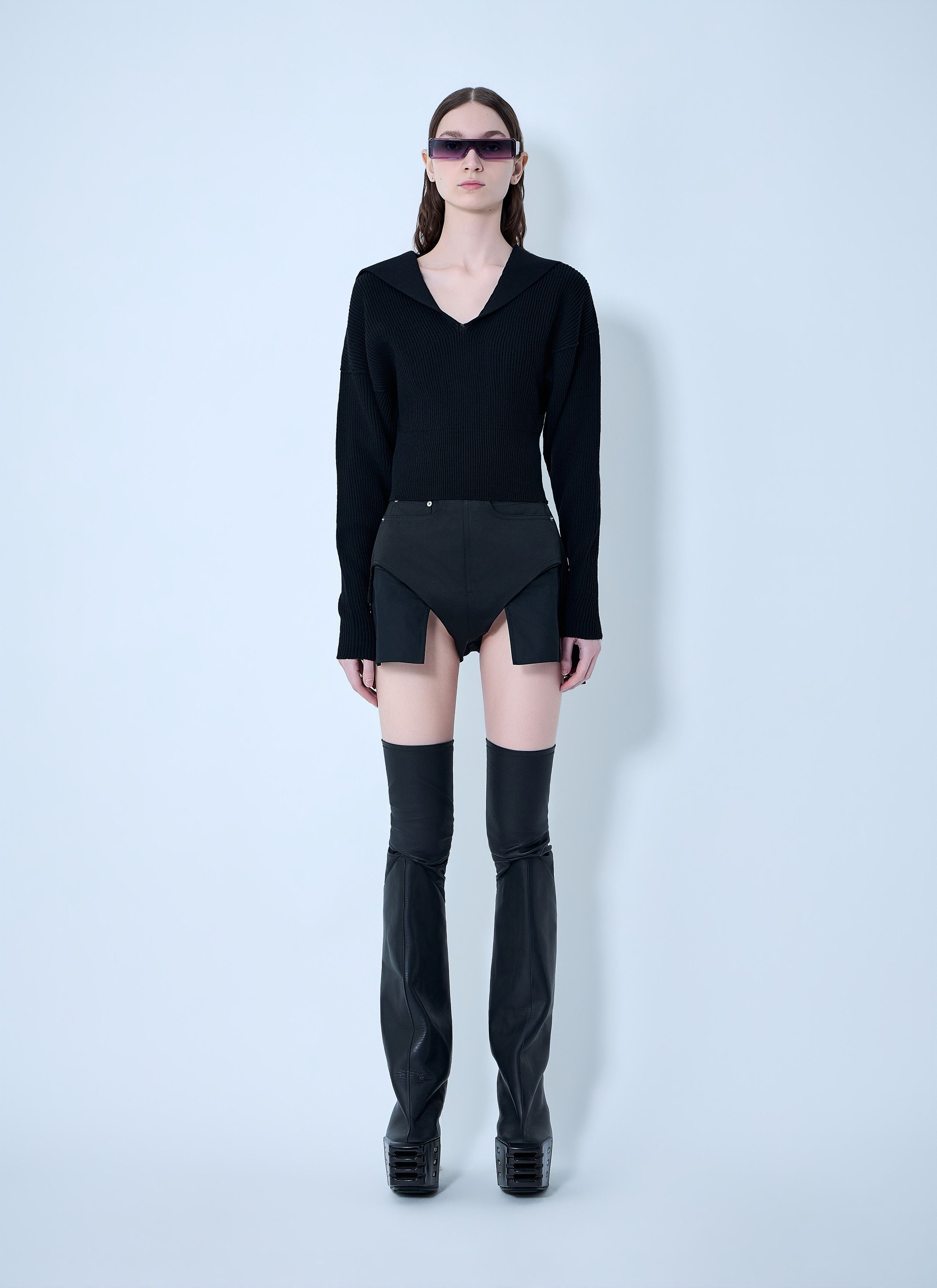 Rick Owens Dracu Cropped V Knit Size S / US 4 / IT 40 - 2 Thumbnail