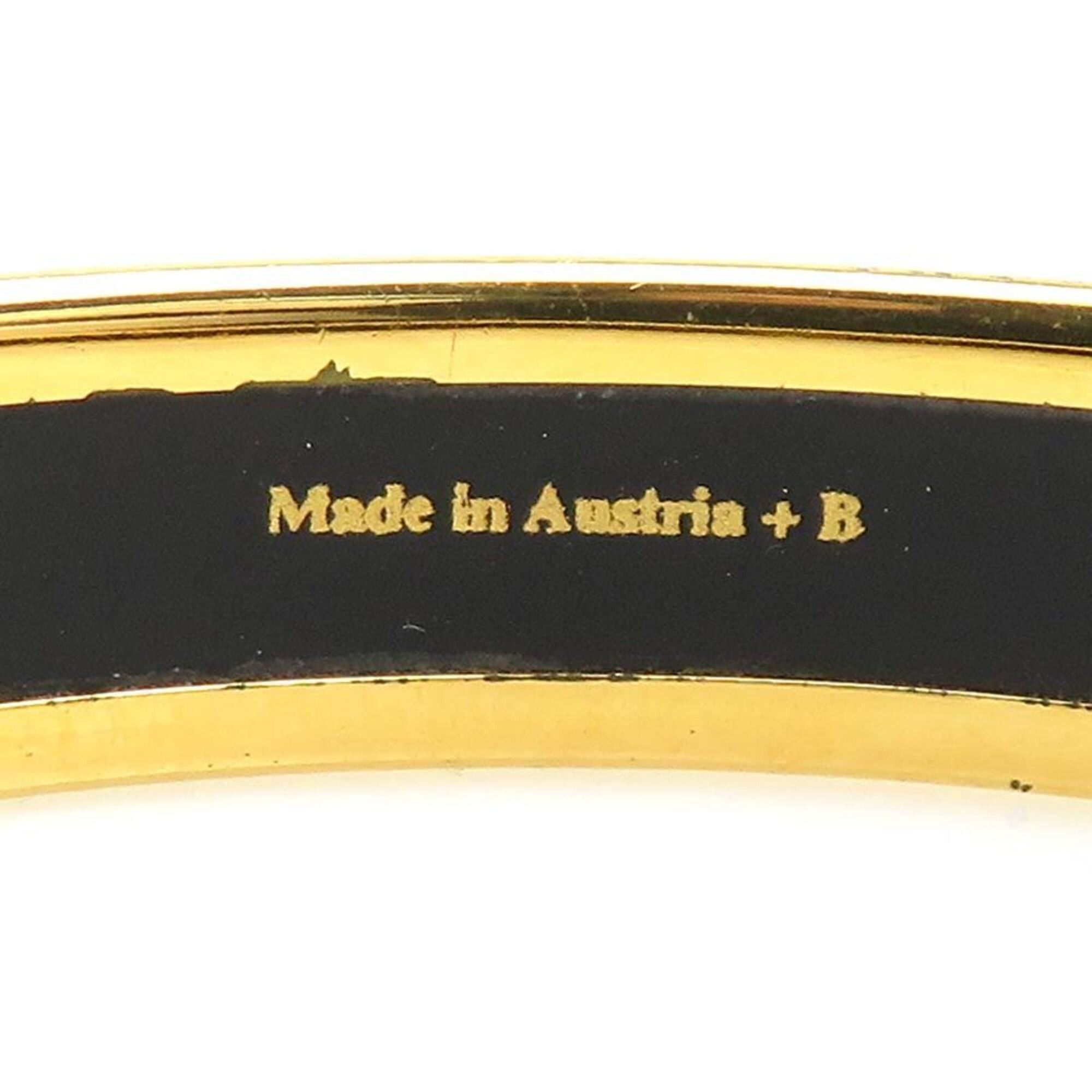 Hermes Hermes Bangle Bracelet Email Metal Enamel Gold Black White Women's e61914a Size ONE SIZE - 11 Thumbnail