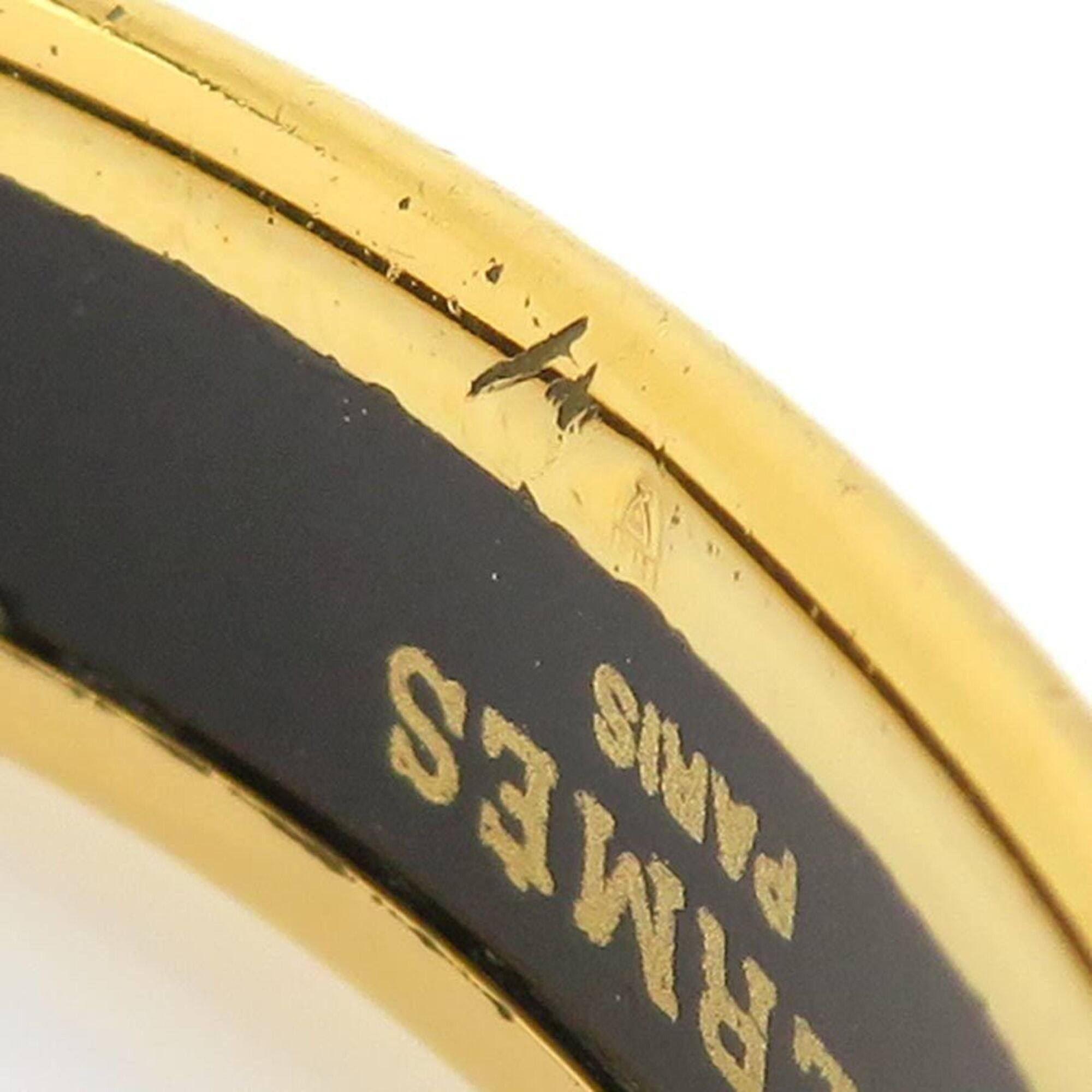 Hermes Hermes Bangle Bracelet Email Metal Enamel Gold Black White Women's e61914a Size ONE SIZE - 8 Thumbnail