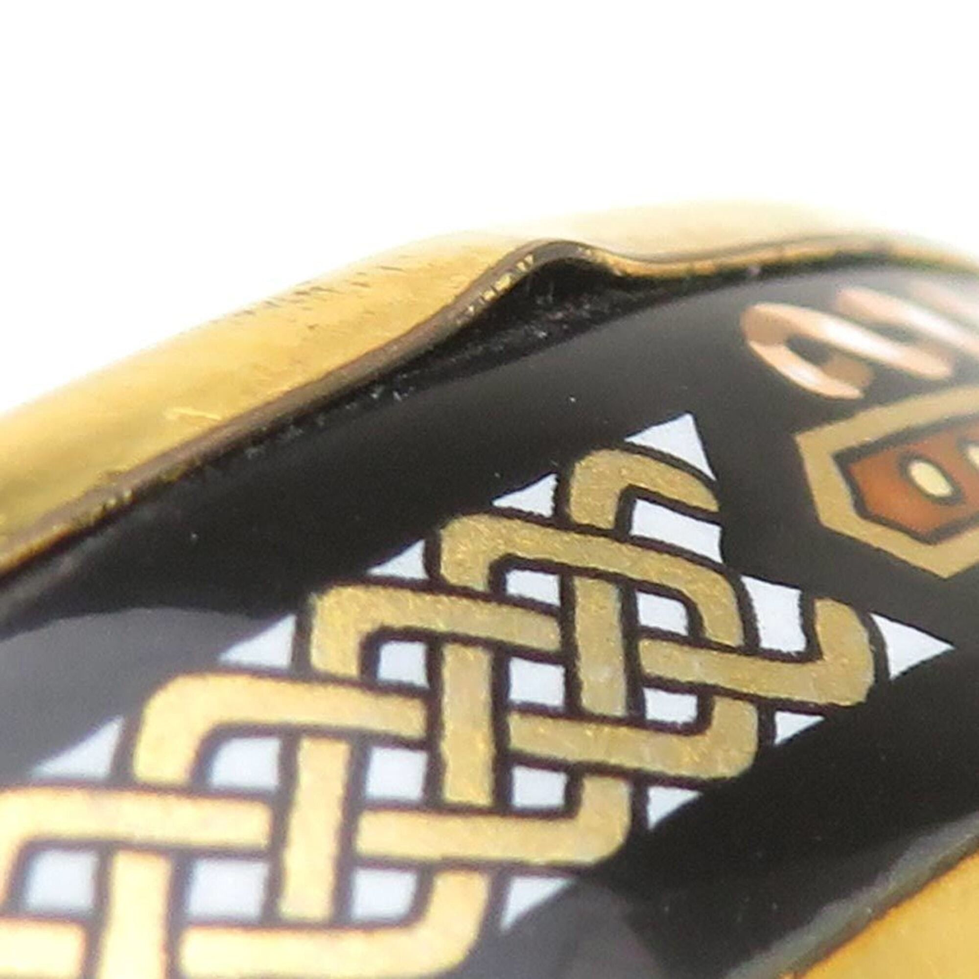 Hermes Hermes Bangle Bracelet Email Metal Enamel Gold Black White Women's e61914a Size ONE SIZE - 7 Thumbnail