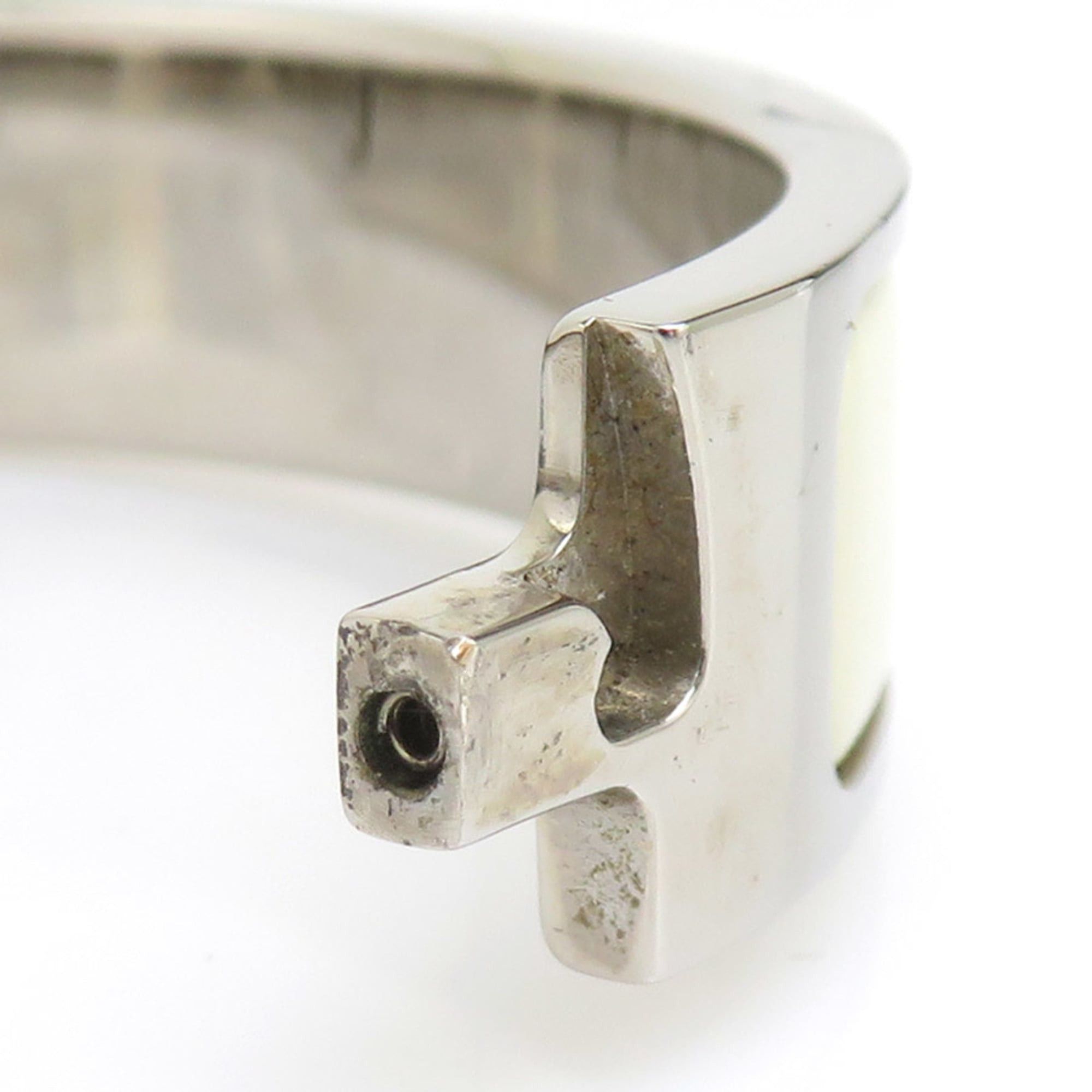 Hermes Hermes Bangle Bracelet Clic Clack H Metal Enamel Silver Off-White Women's e61915a Size ONE SIZE - 9 Thumbnail