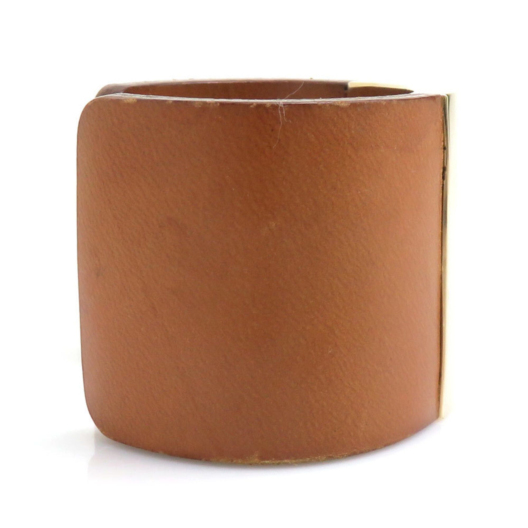 Fendi Fendi bangle bracelet, leather and metal, brown gold, women's, e61919j Size ONE SIZE - 2 Thumbnail