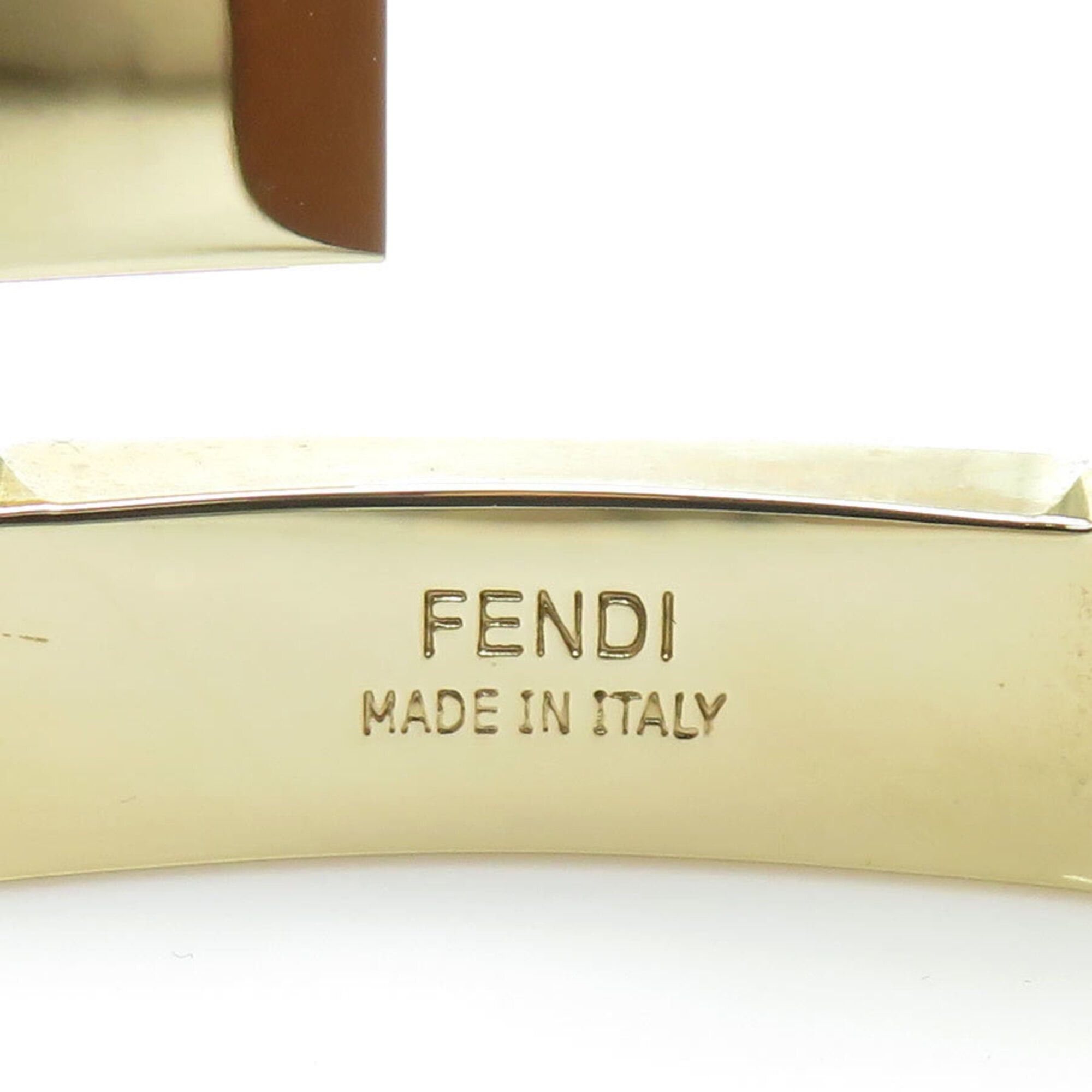 Fendi Fendi bangle bracelet, leather and metal, brown gold, women's, e61919j Size ONE SIZE - 12 Thumbnail
