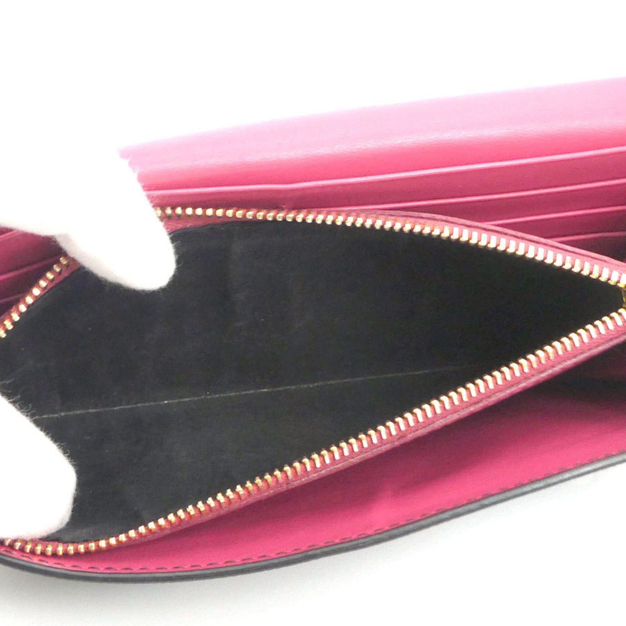Prada Prada Long Wallet Leather Black Pink Gold Women's e61903k Size ONE SIZE - 7 Thumbnail
