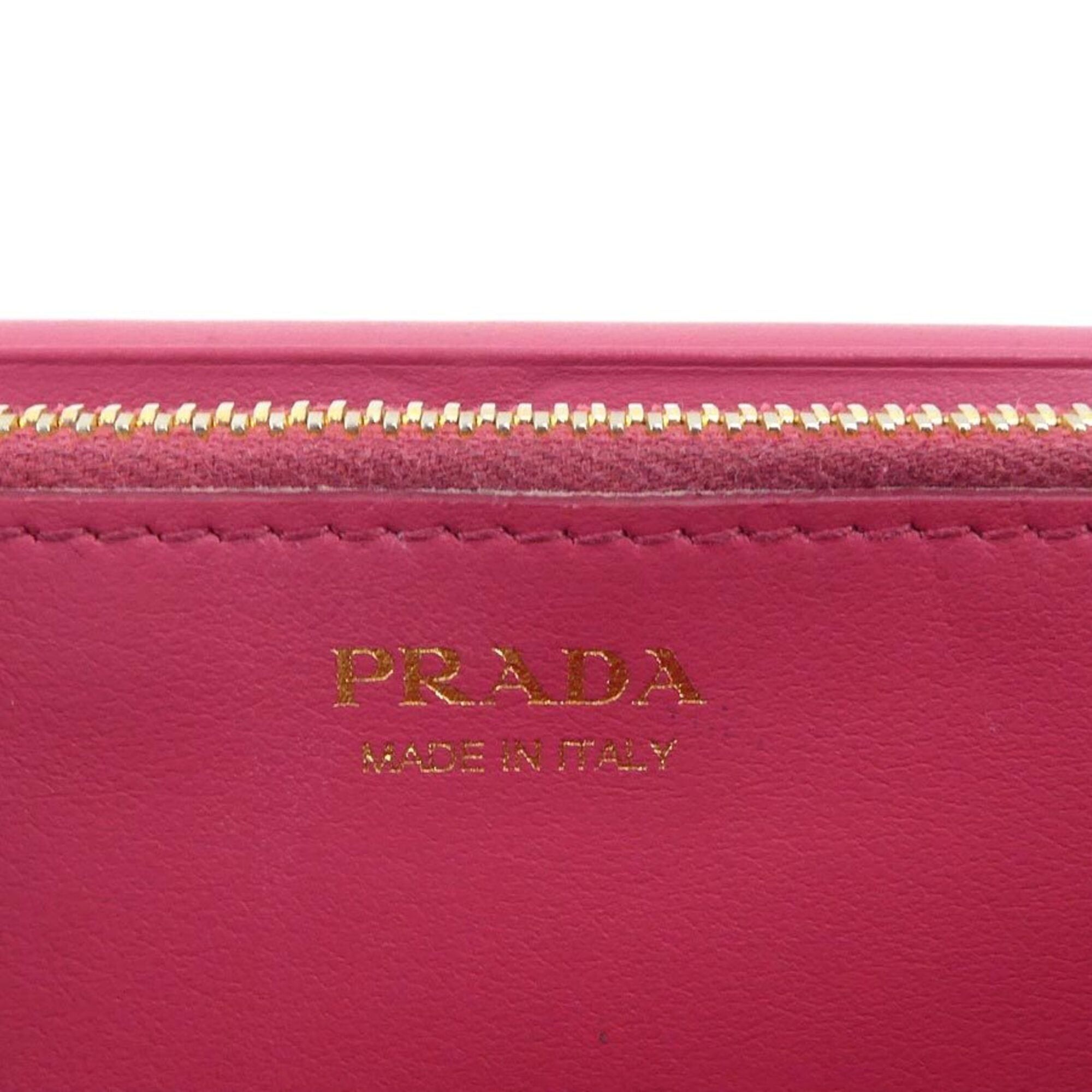 Prada Prada Long Wallet Leather Black Pink Gold Women's e61903k Size ONE SIZE - 13 Thumbnail